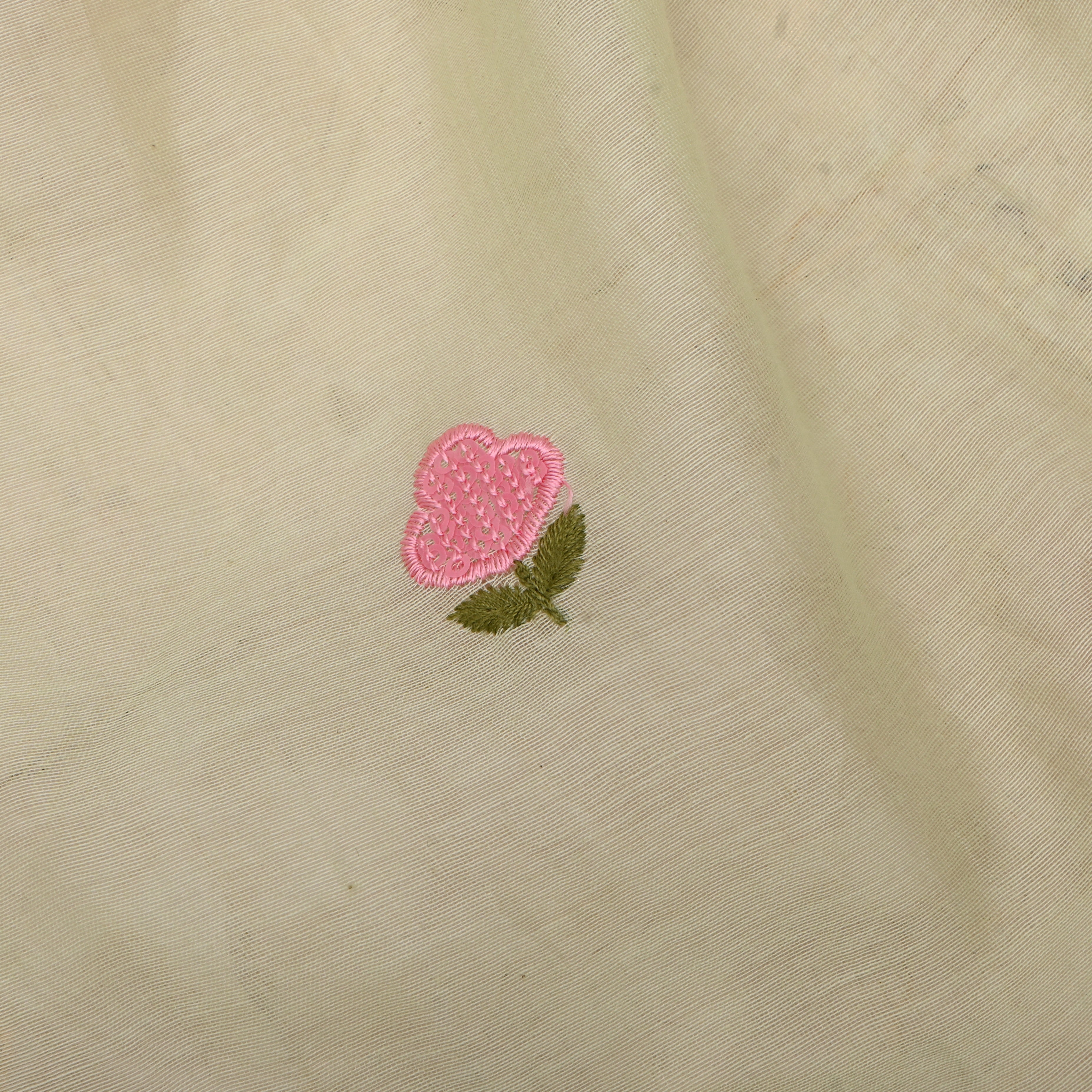 Soft Pale Green Chanderi Fabric With Embroidery