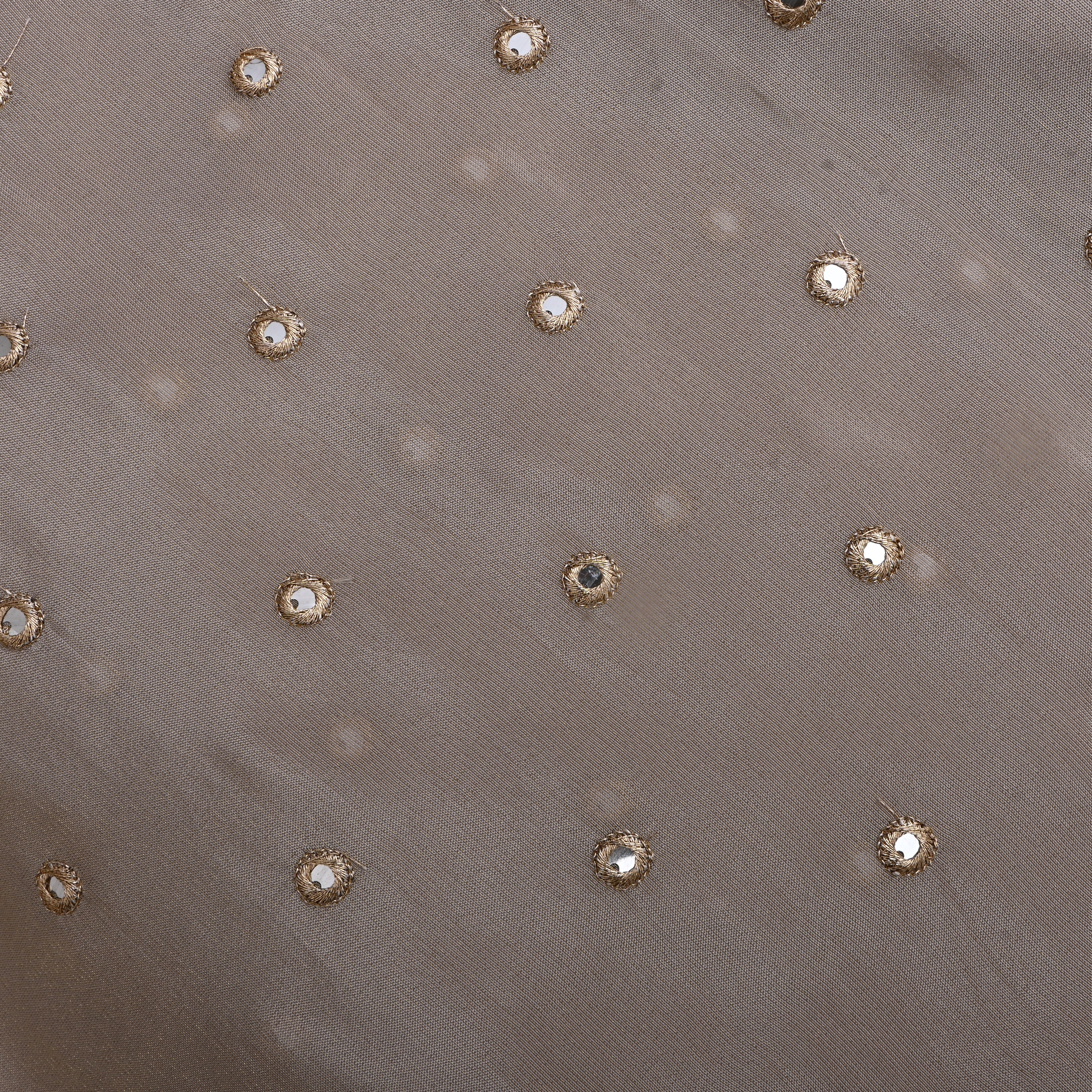 Gray Tissue Fabric With Mirror Work