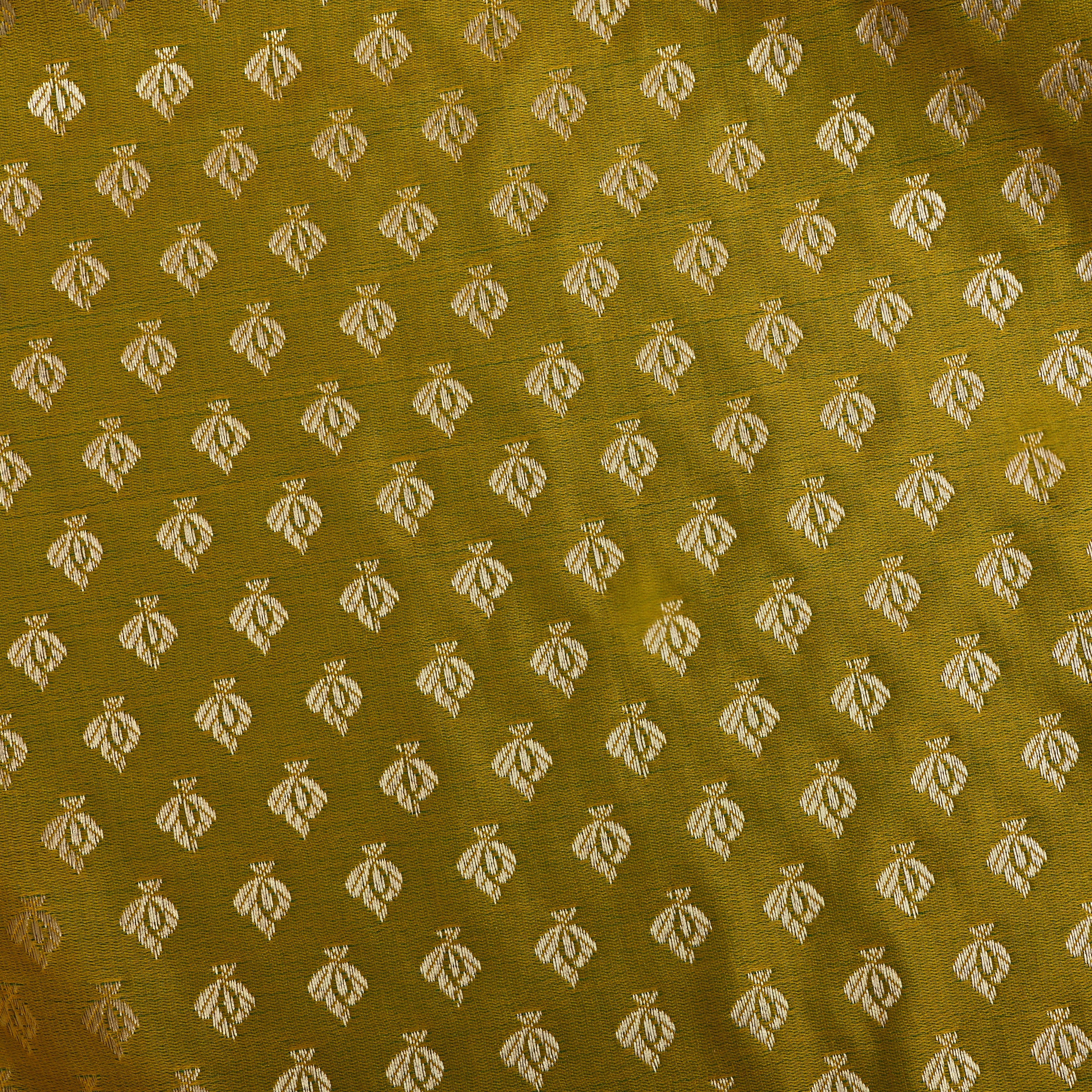 Strong Yellow Jamawar Satin Fabric