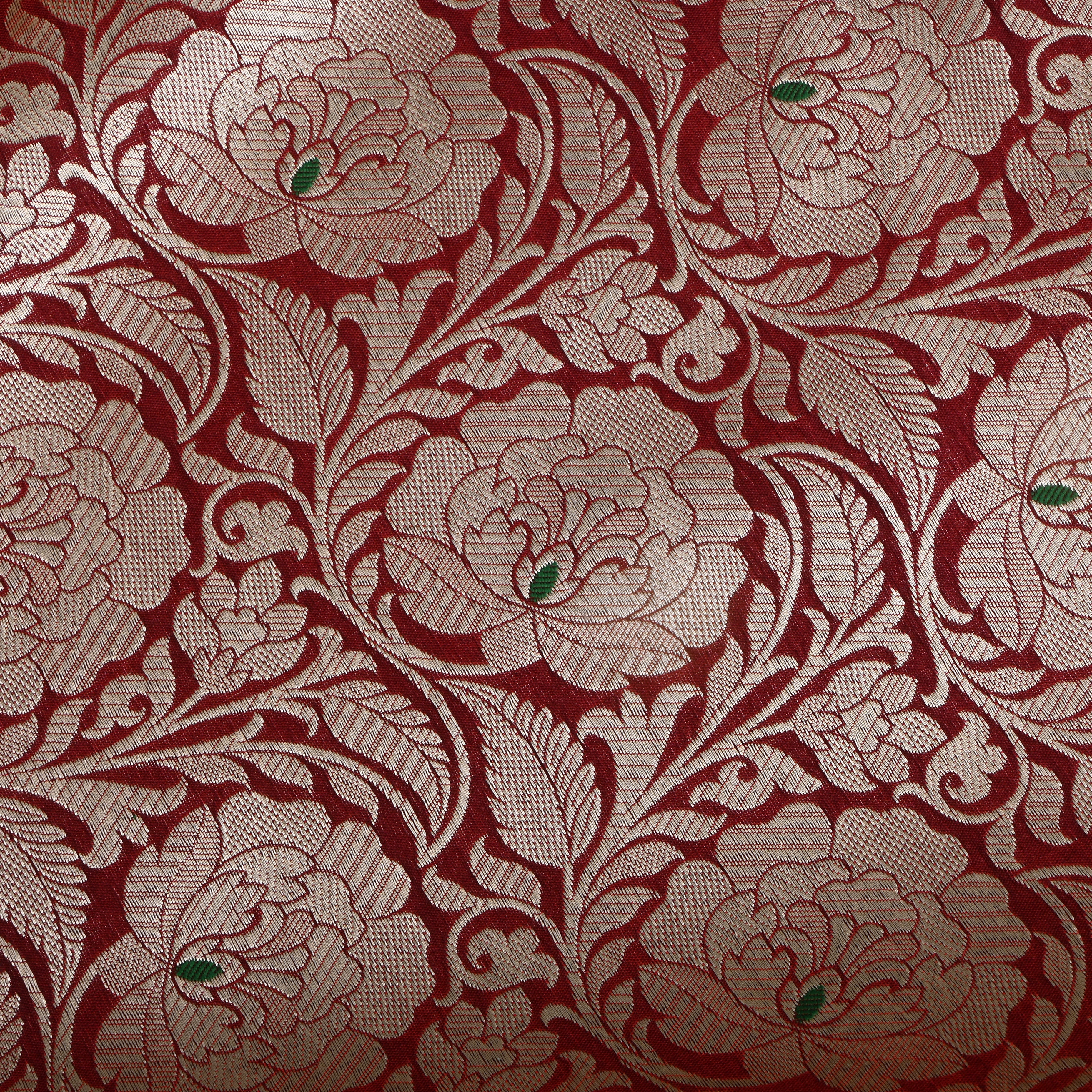 Maroon Jamawar Silk Fabric