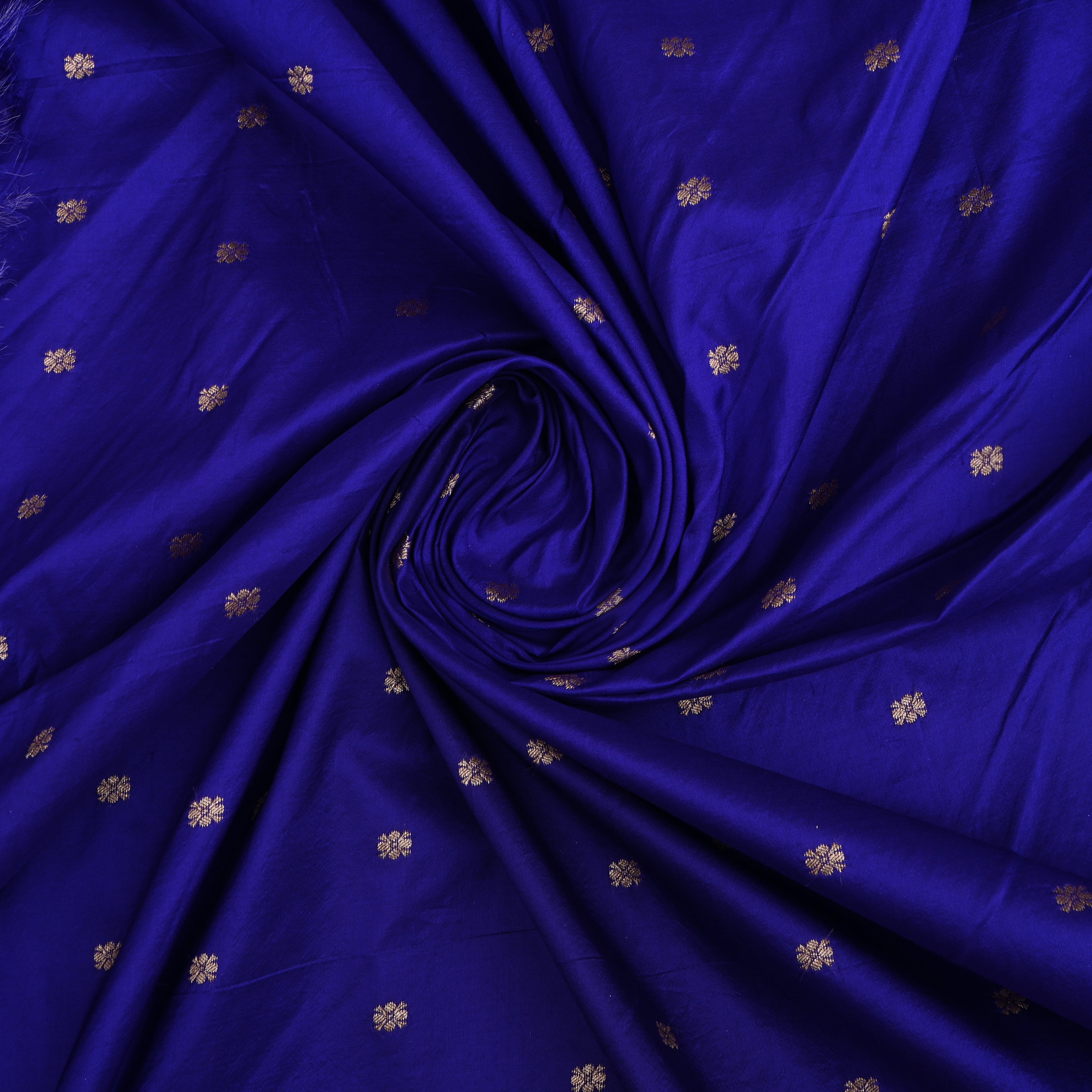 Violet Silk Fabric With Kanchi Border
