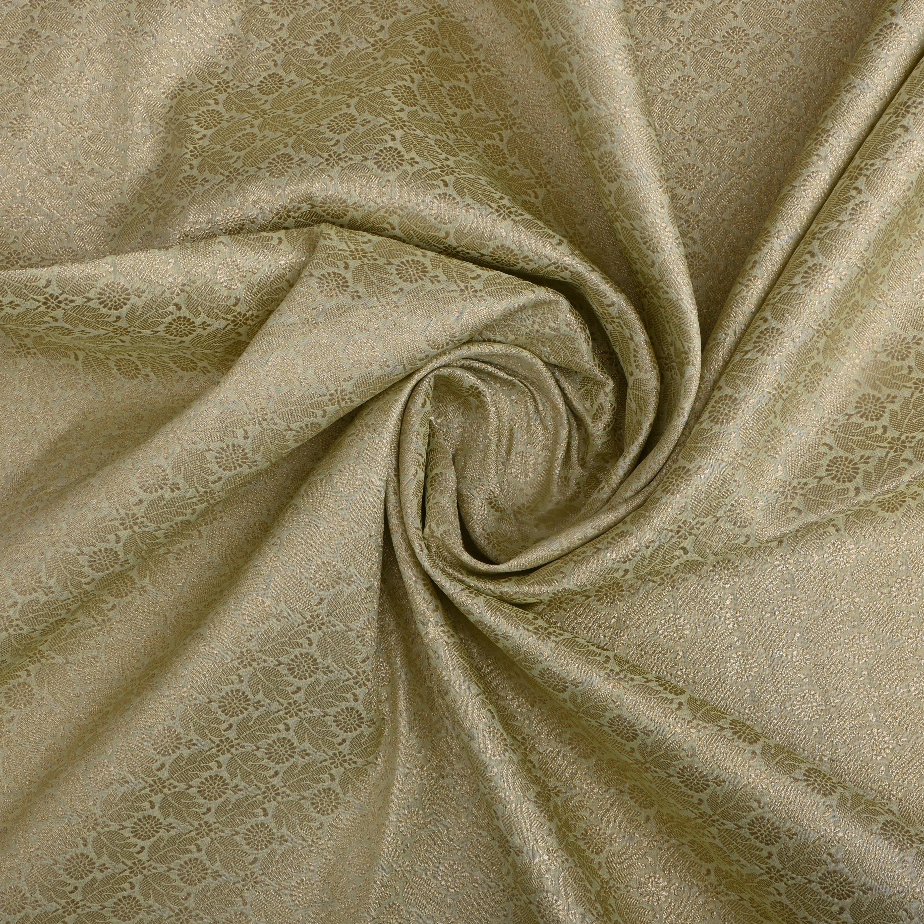 Cream Jamawar Silk Fabric With Brocades