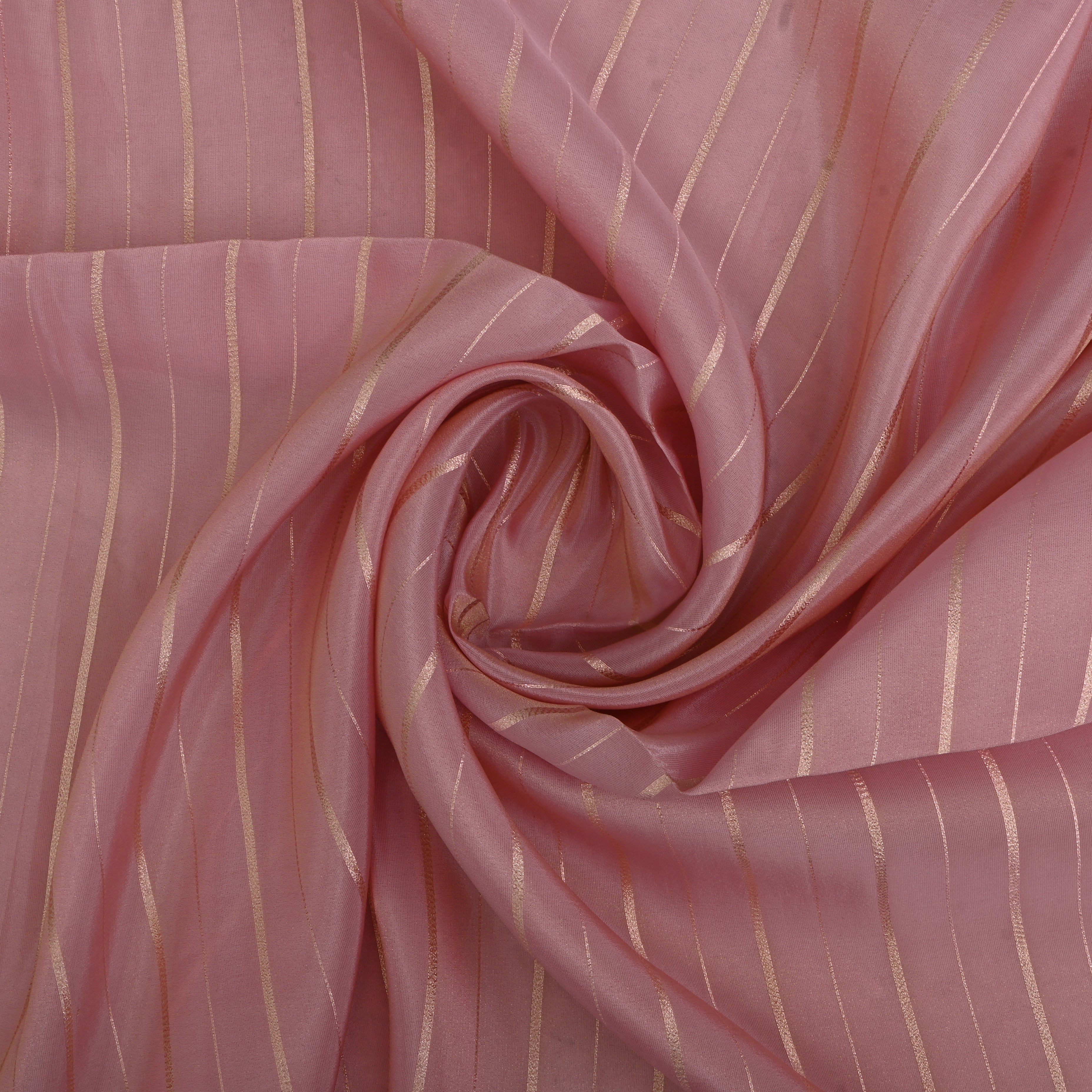 Soft Pink Silk Fabric With Stripes