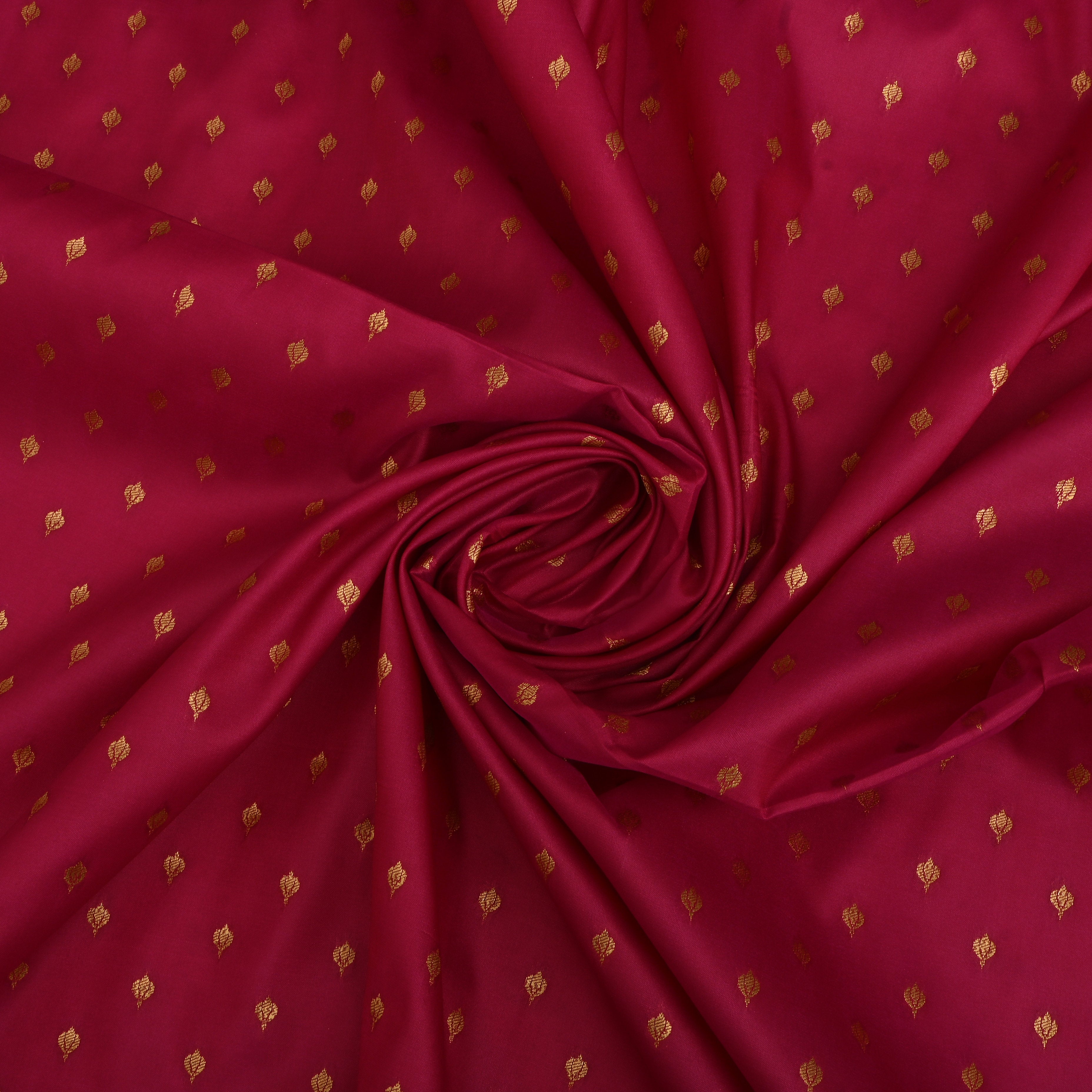 Raspberry Pink Jamawar Silk Fabric