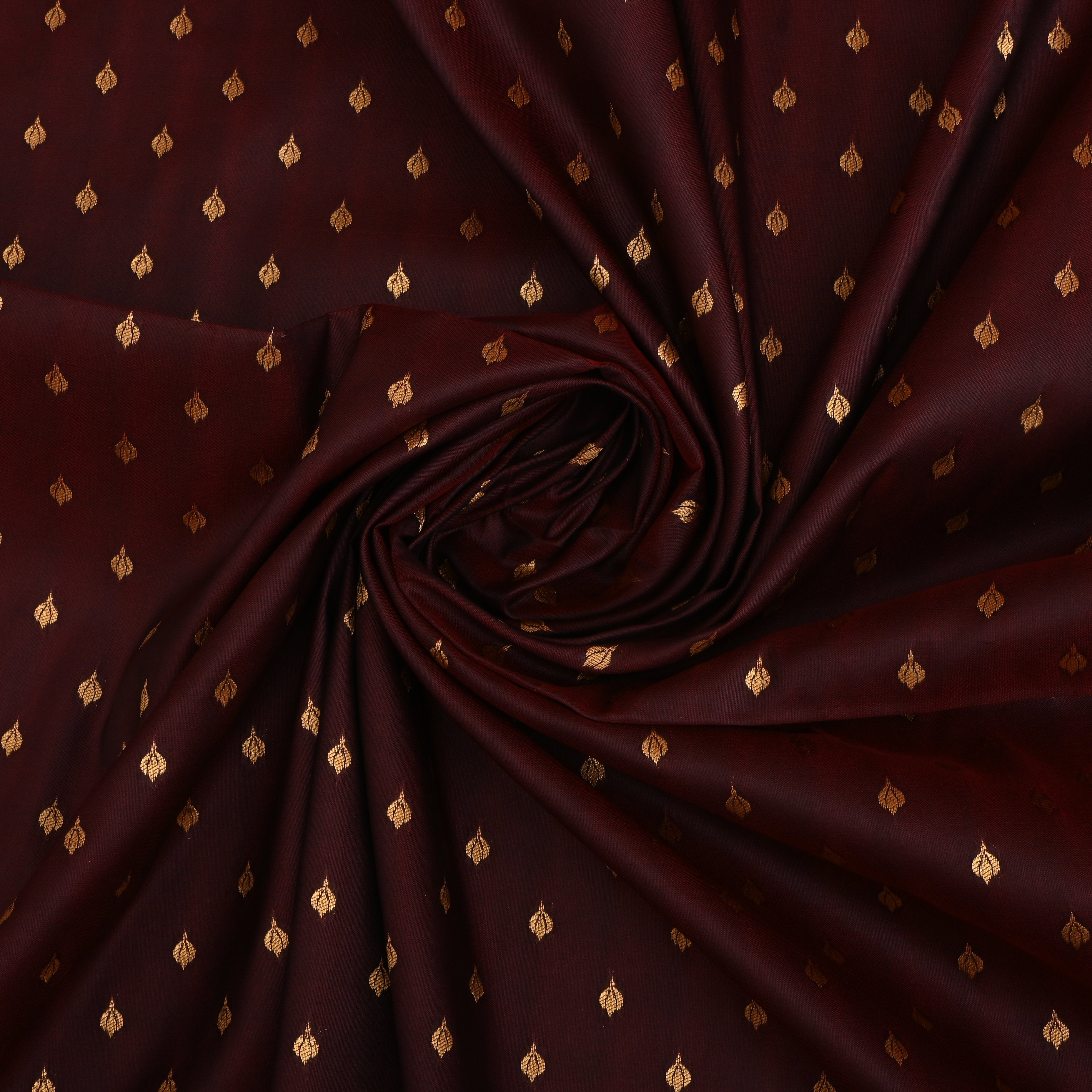Cocoa Bean Brown Jamawar Silk Fabric