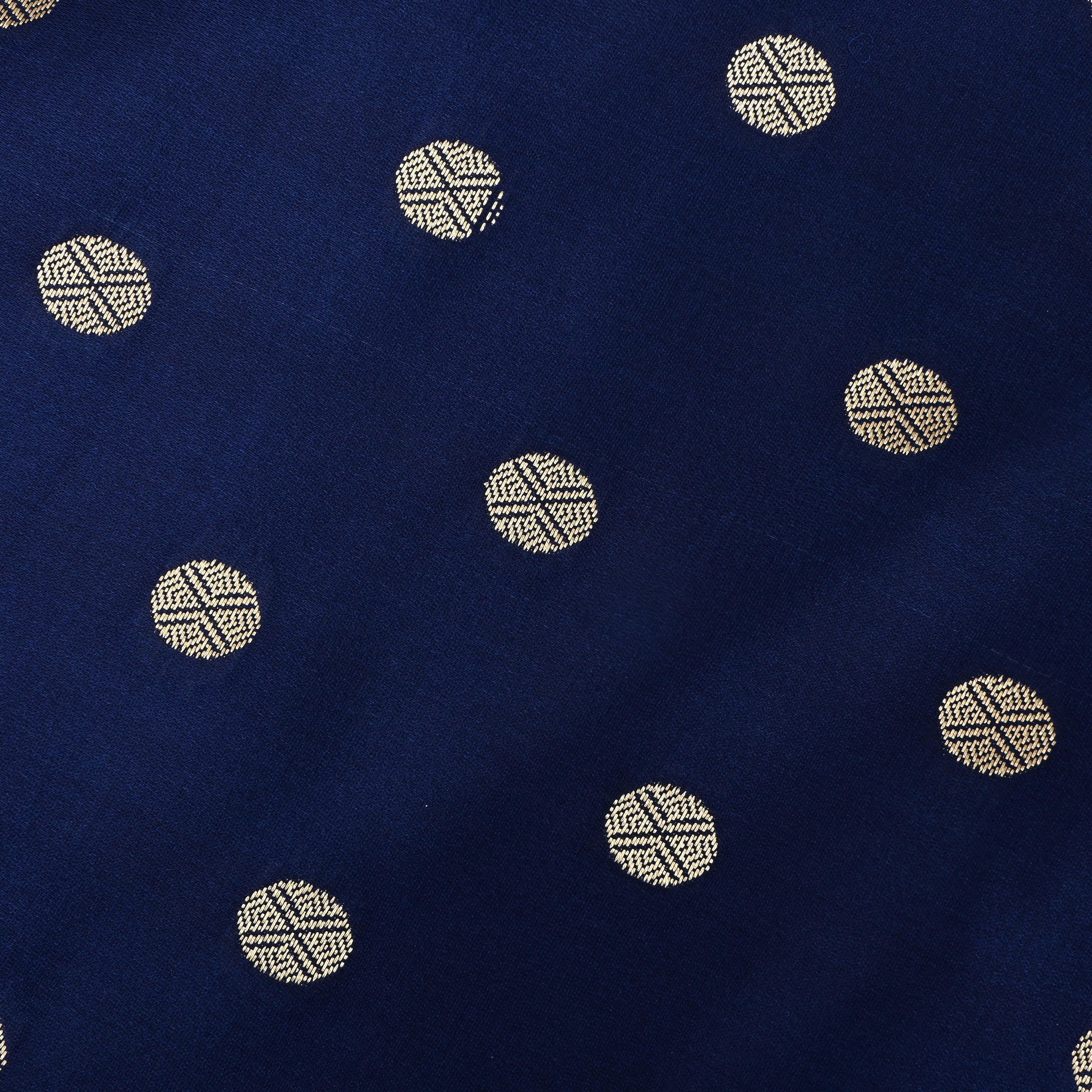 Navy Blue Banarasi Soft Silk Fabric