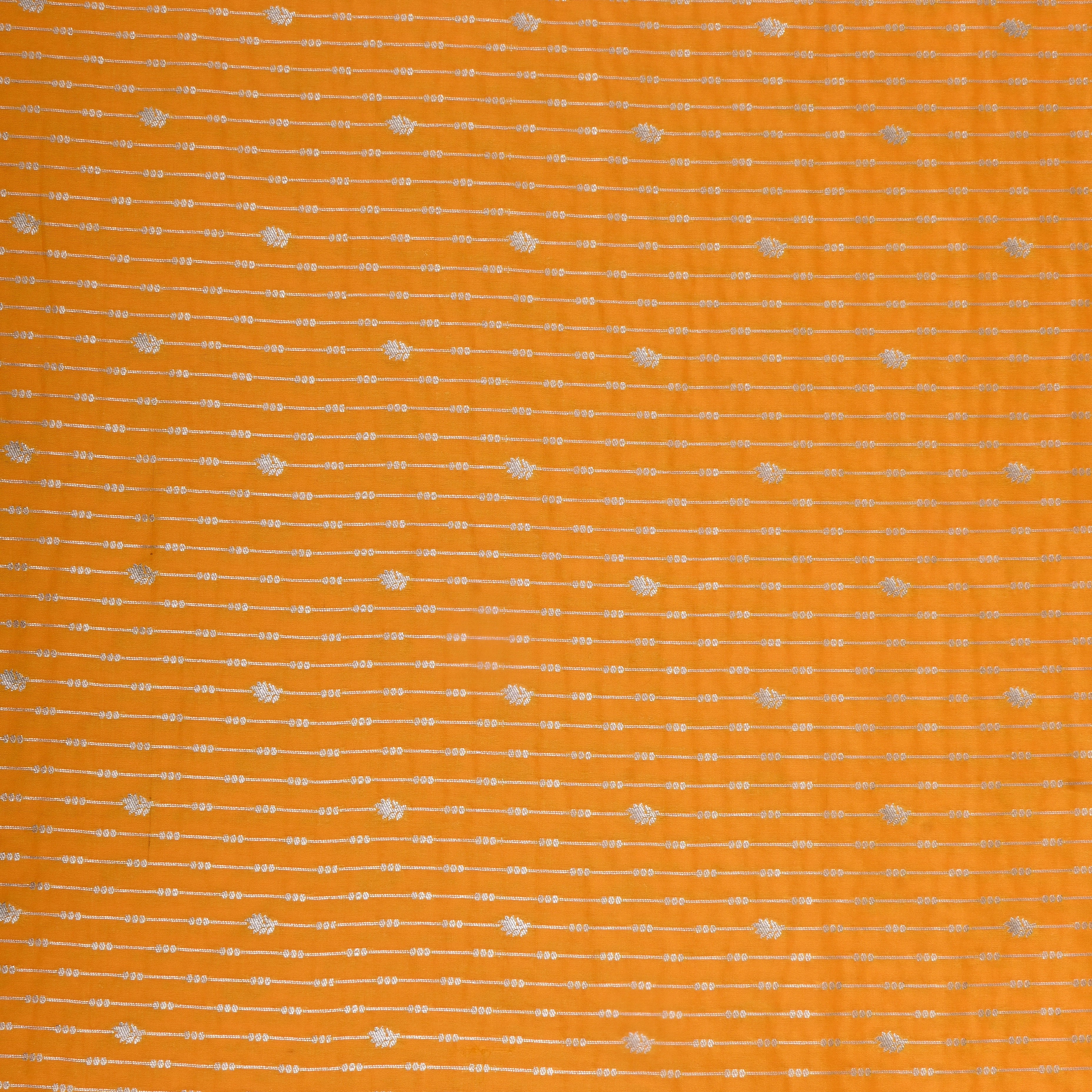 Orange Peel Jamawar Silk Fabric