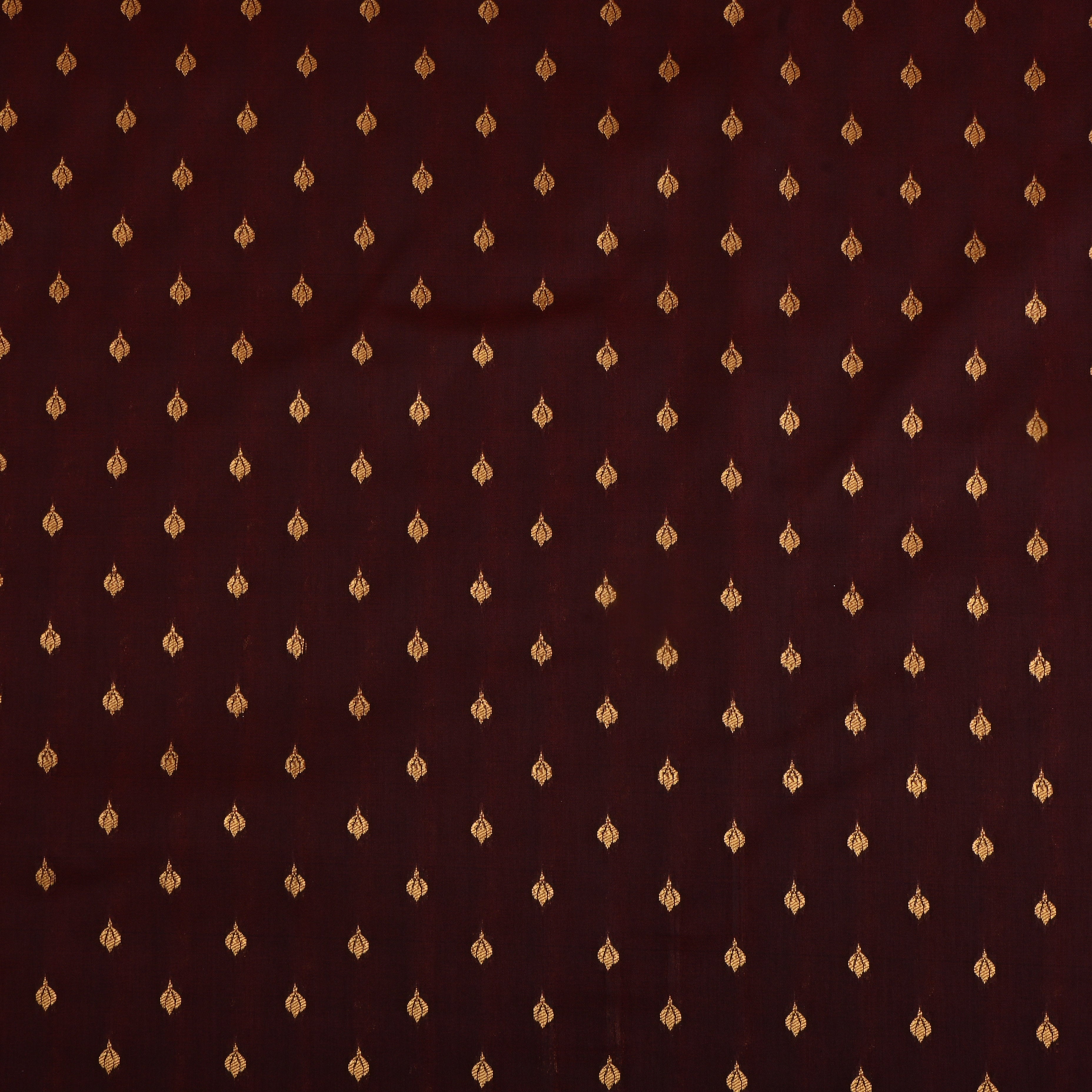 Cocoa Bean Brown Jamawar Silk Fabric