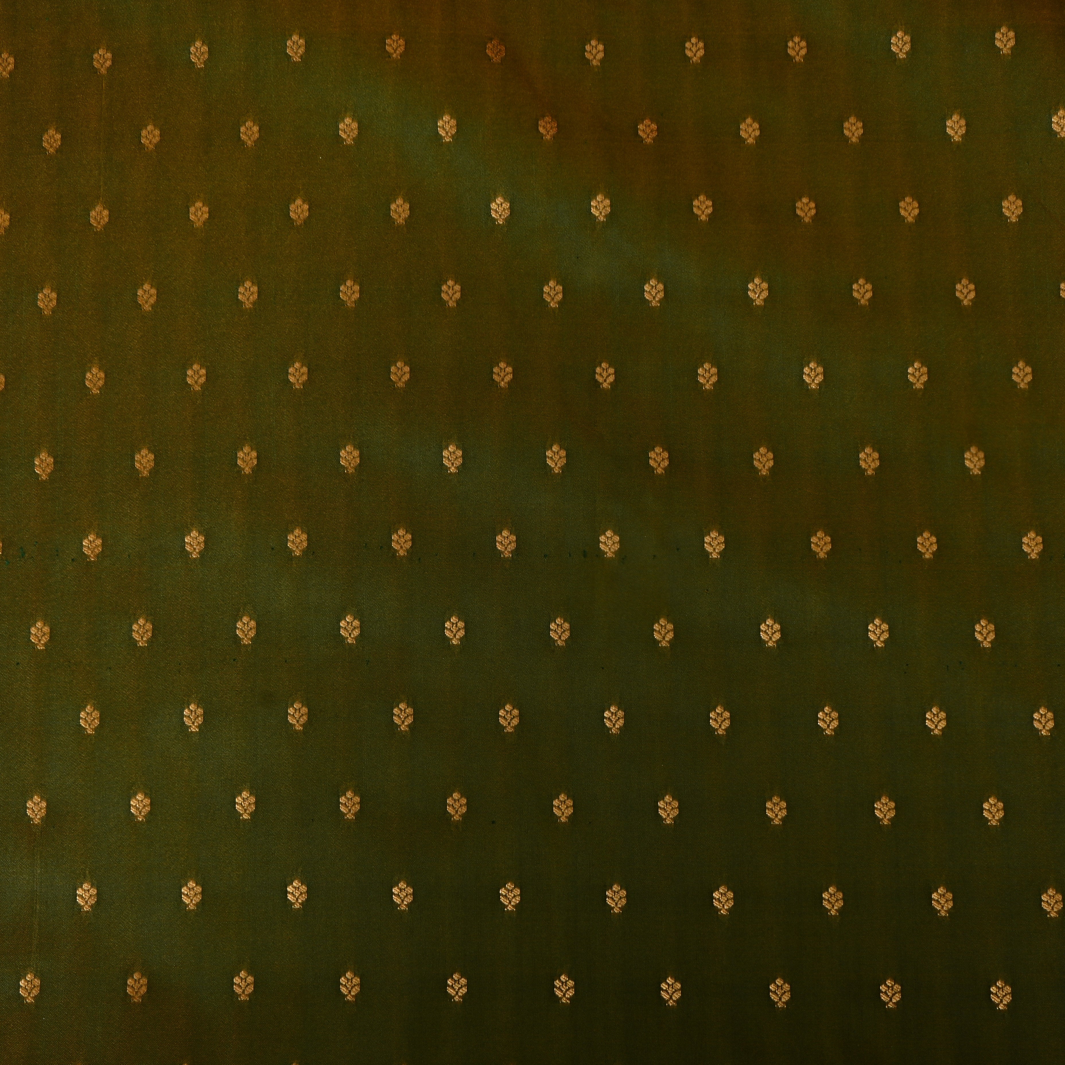 Olive Bronze Jamawar Silk Fabric