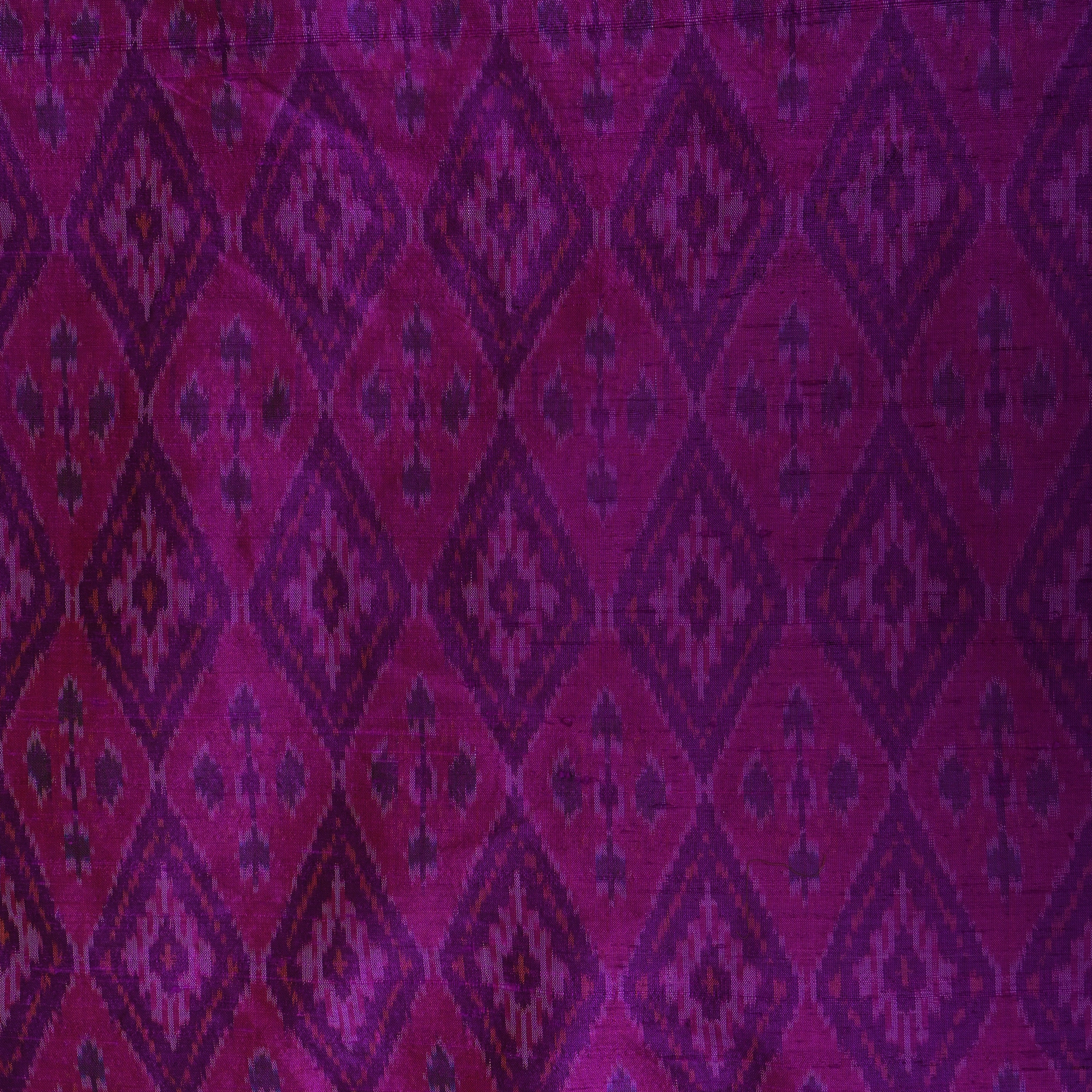 Purple Ikat Dupion Silk