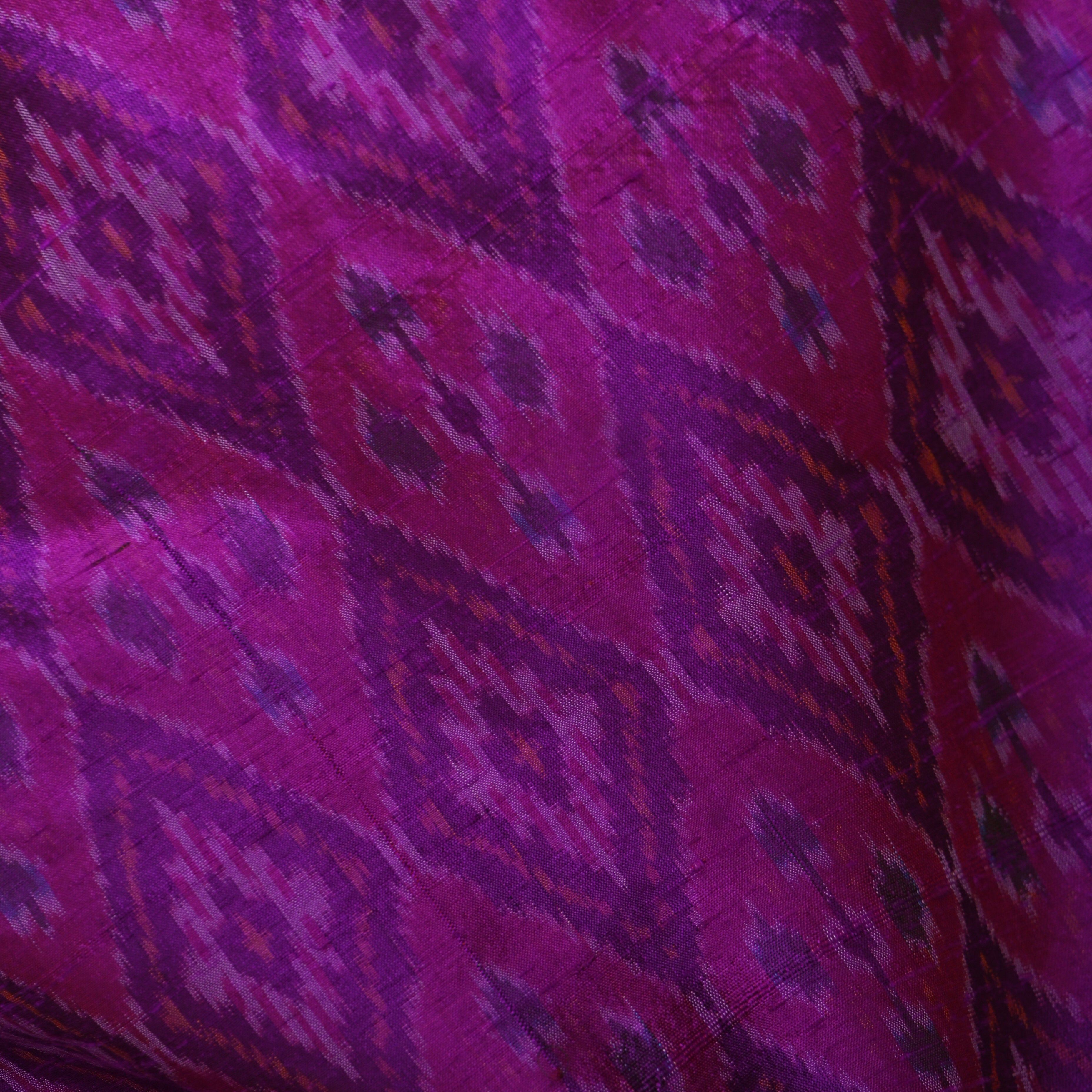 Purple Ikat Dupion Silk