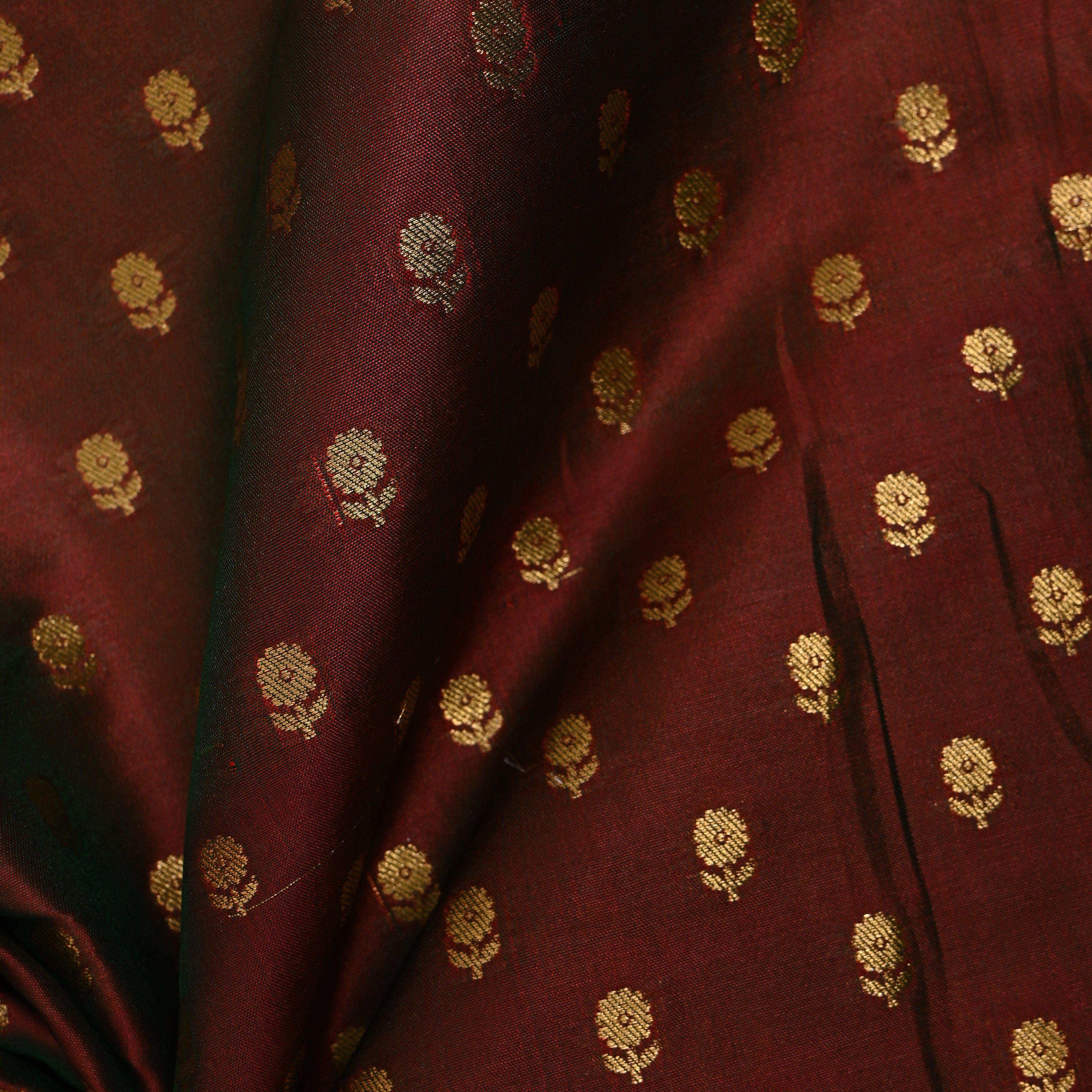 Maroon Jamawar Silk Fabric