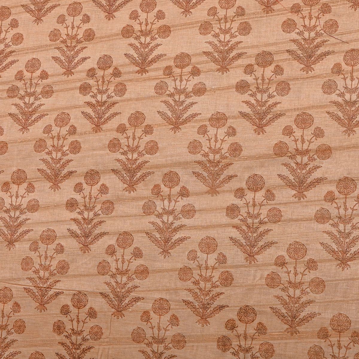 Sandstone Marigold Floral Print TussarFabric