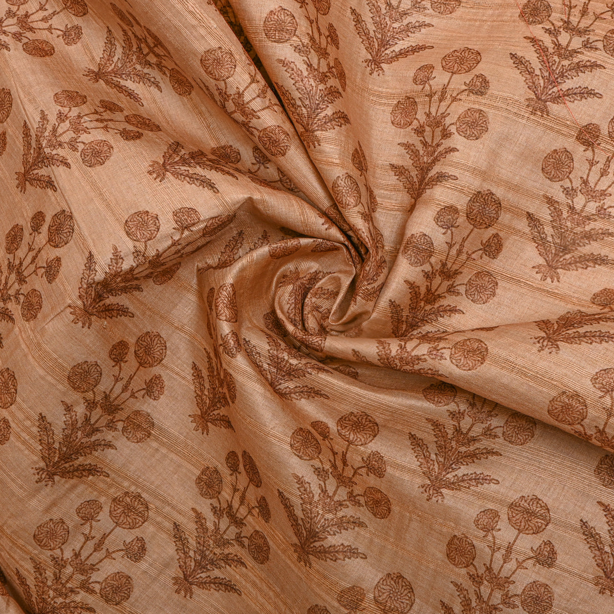 Sandstone Marigold Floral Print TussarFabric