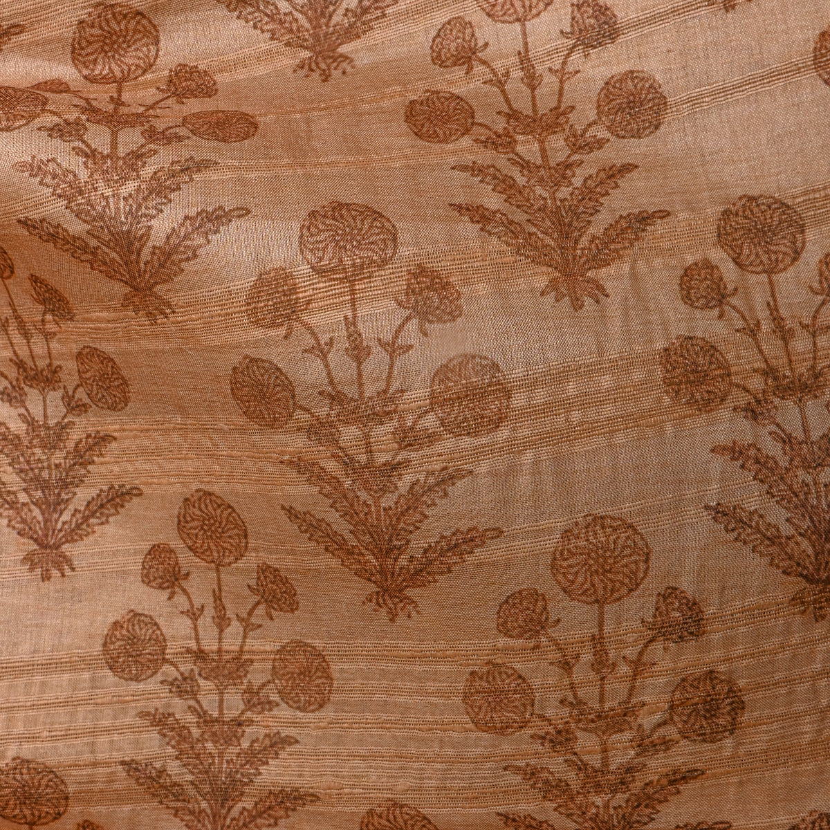 Sandstone Marigold Floral Print TussarFabric