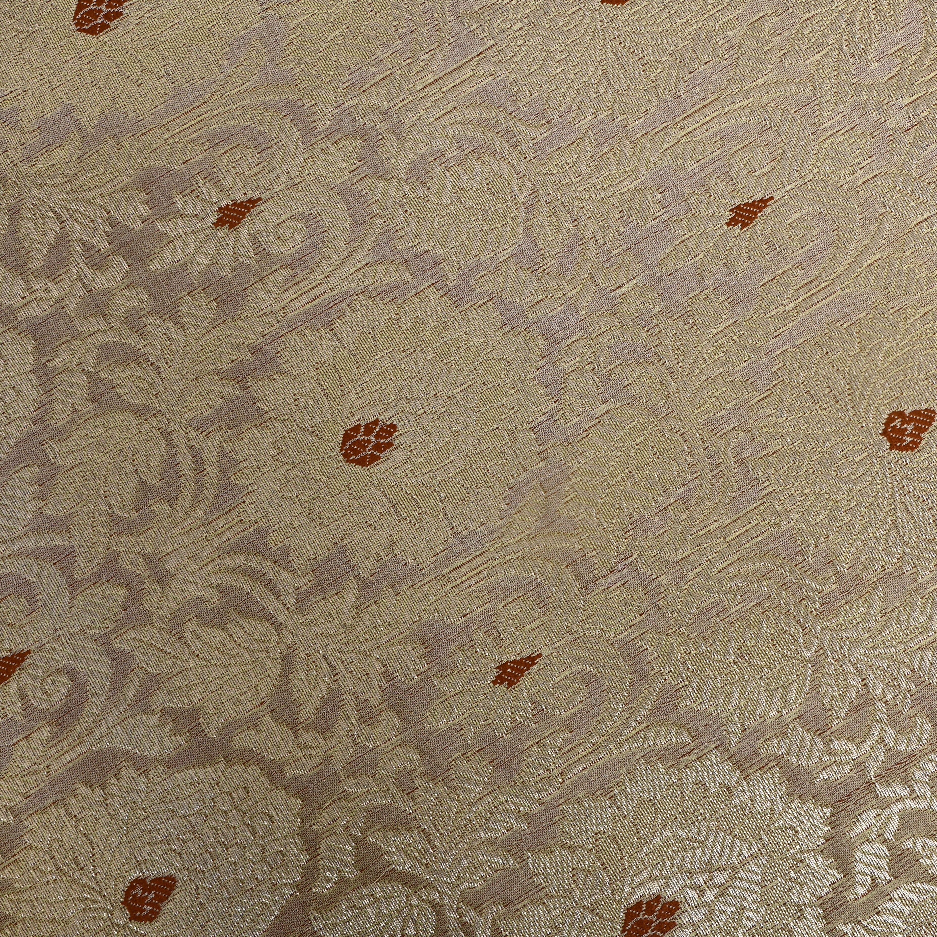 Golden Beige Floral Jaal Jamawar Silk