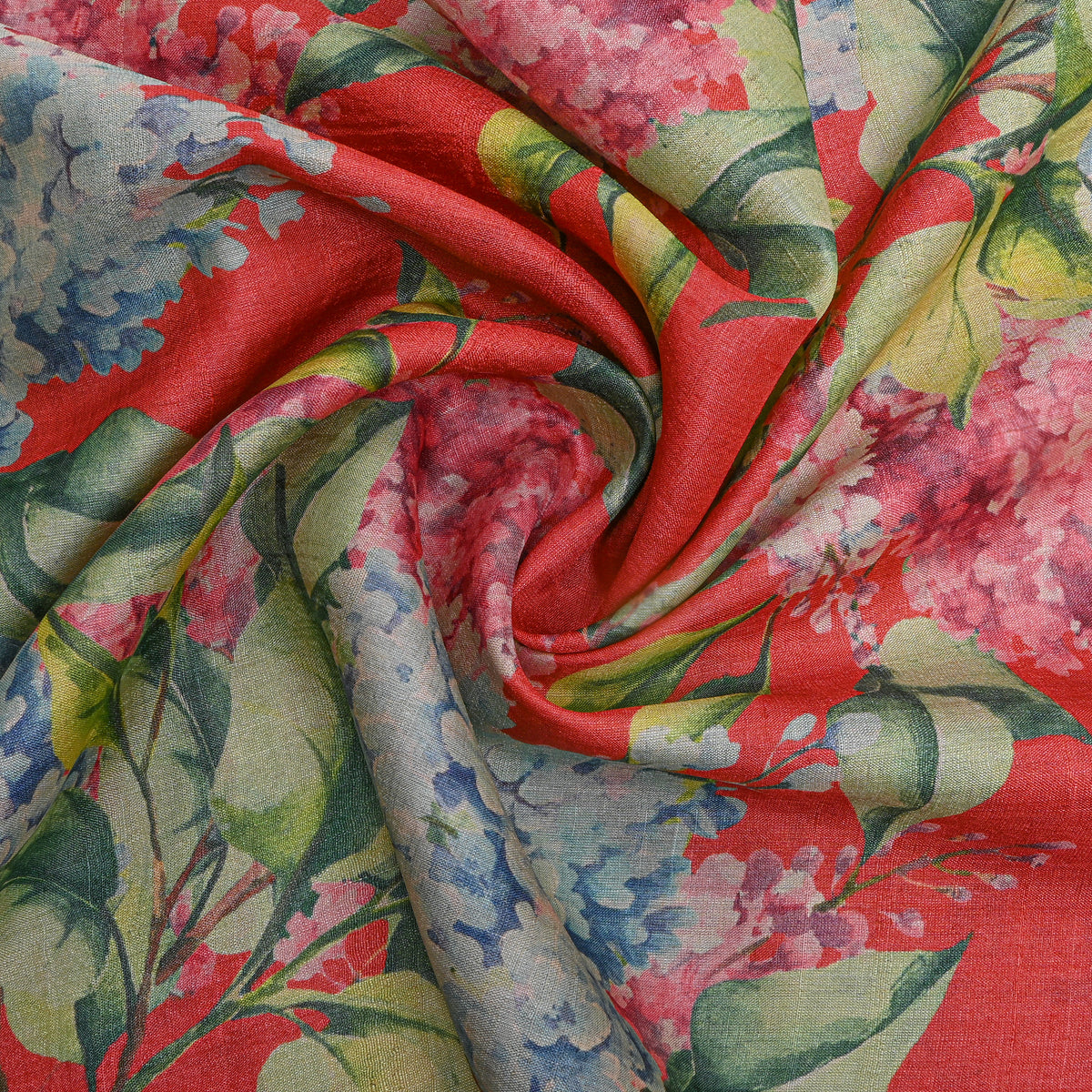 Poppy Lilac Floral Digital Print Tussar Fabric