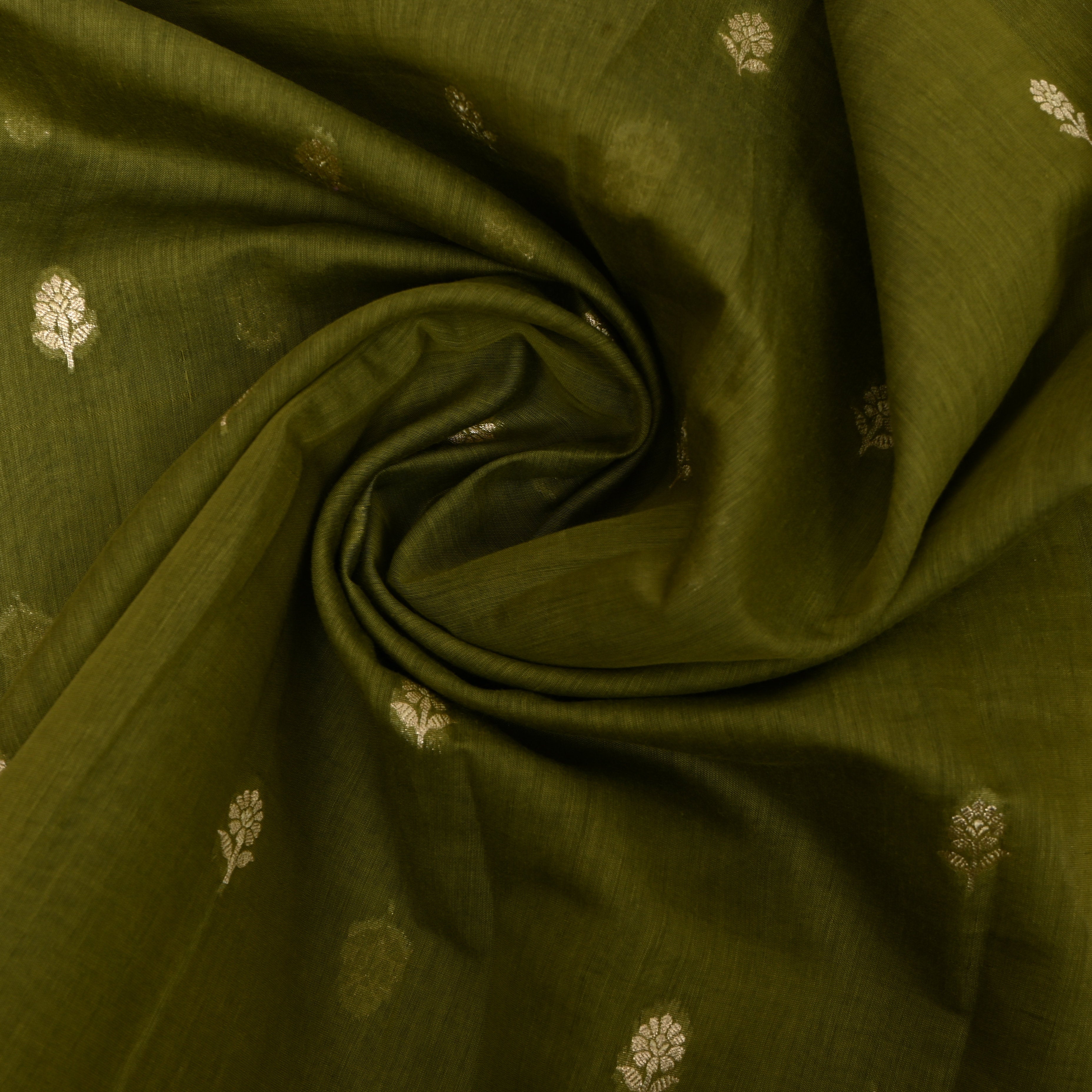 Olive Green Jamawar With Woven Butti