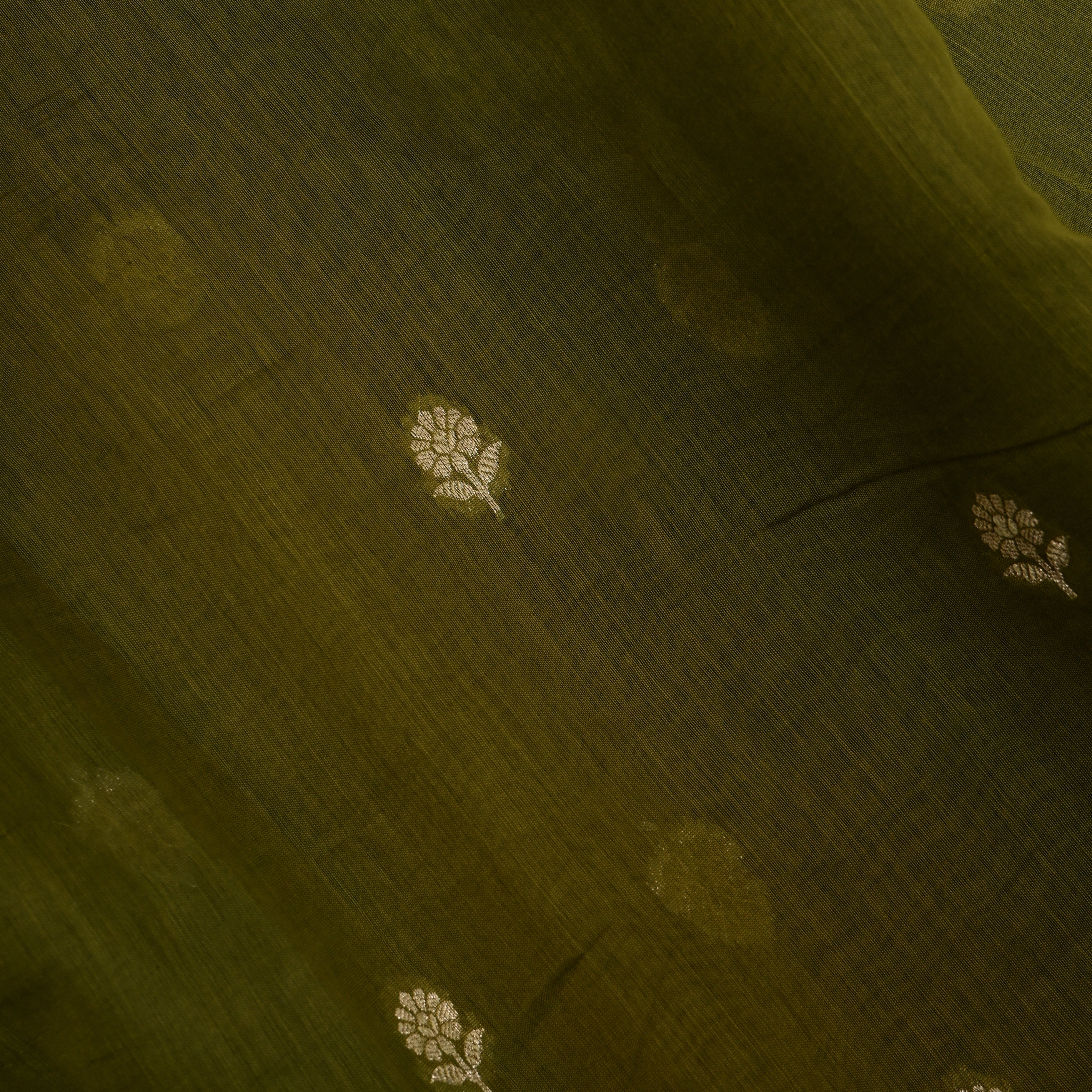 Olive Green Jamawar With Woven Butti