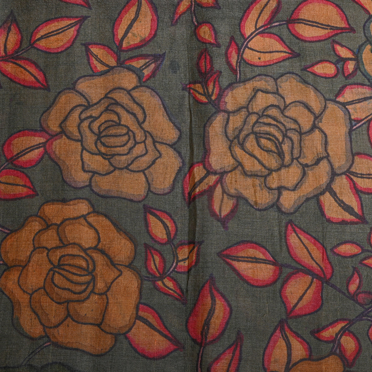 Dove Floral Print Tussar Fabric