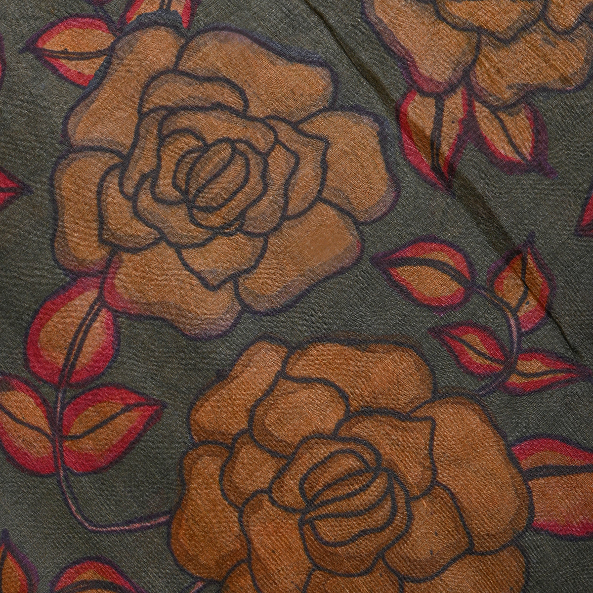 Dove Floral Print Tussar Fabric