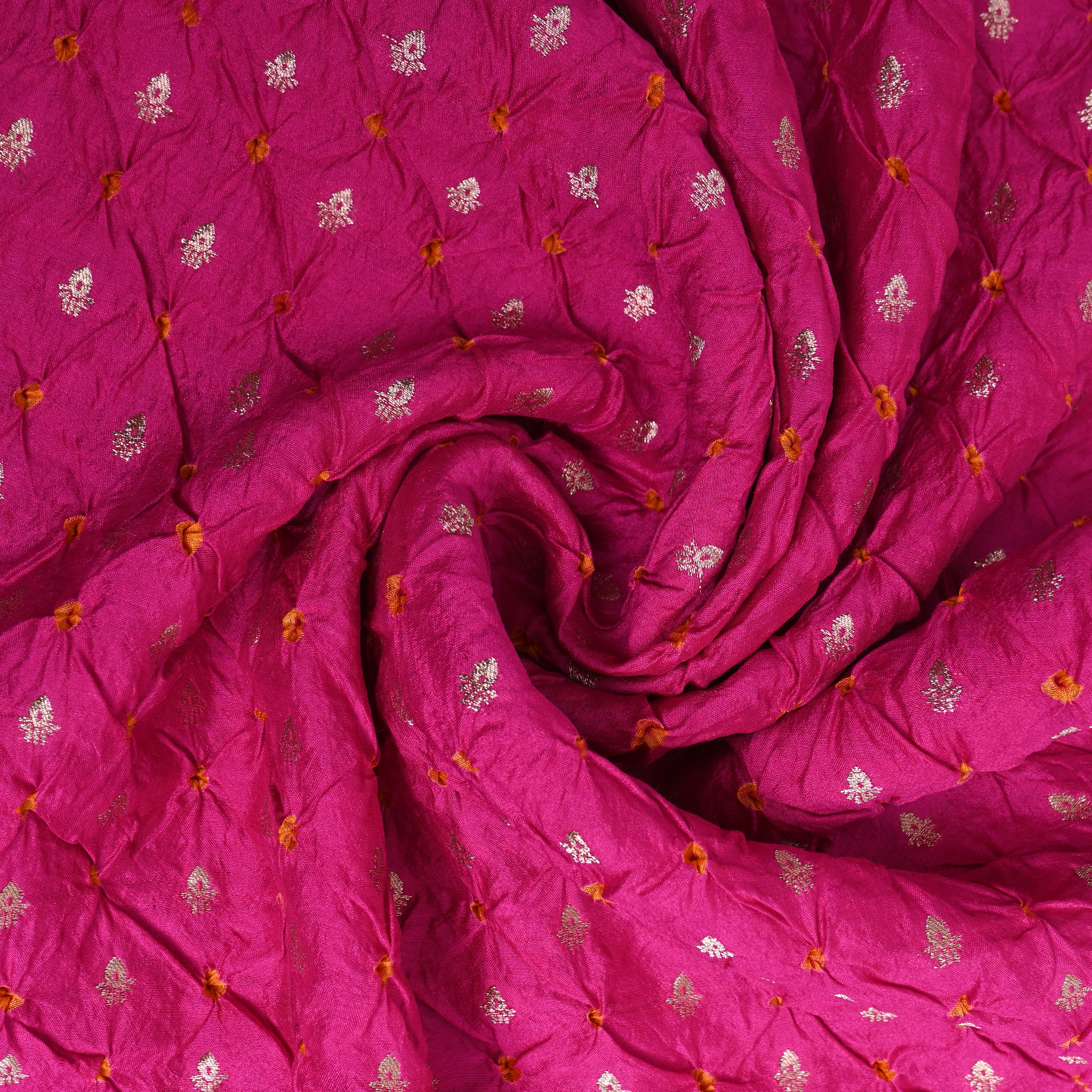 Rani Pink Booti Handloom Bandhani