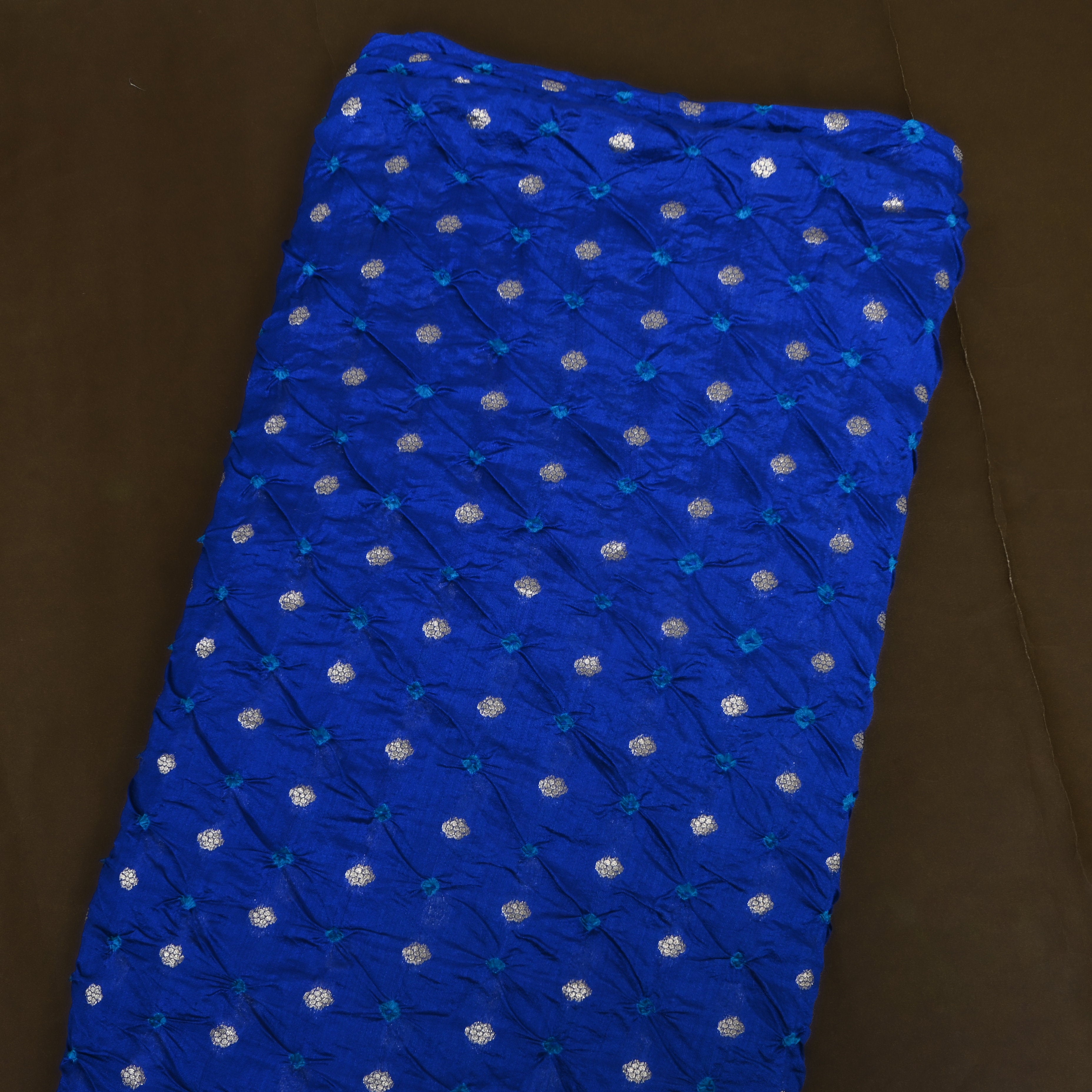 Royal Blue Booti Handloom Bandhani