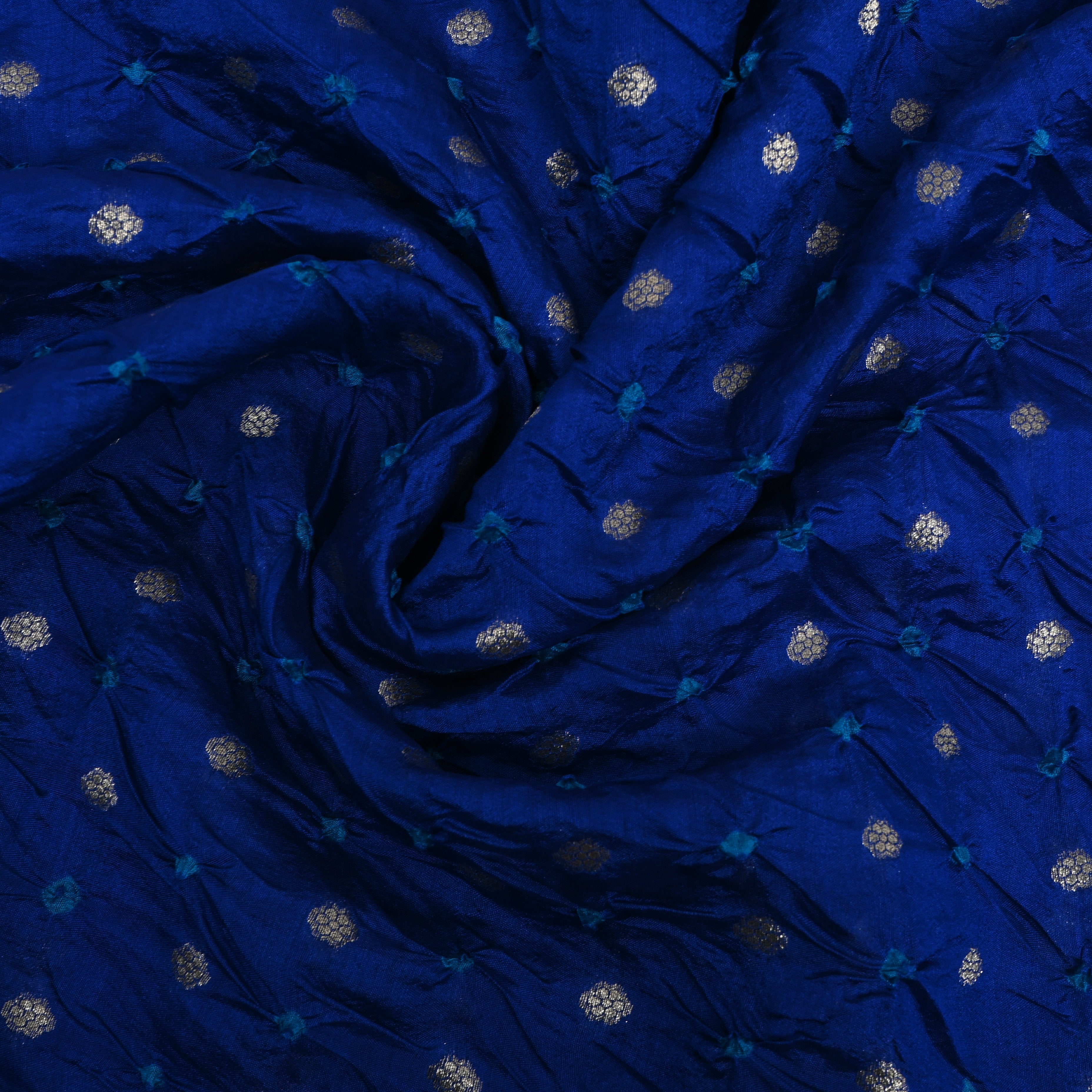Royal Blue Booti Handloom Bandhani