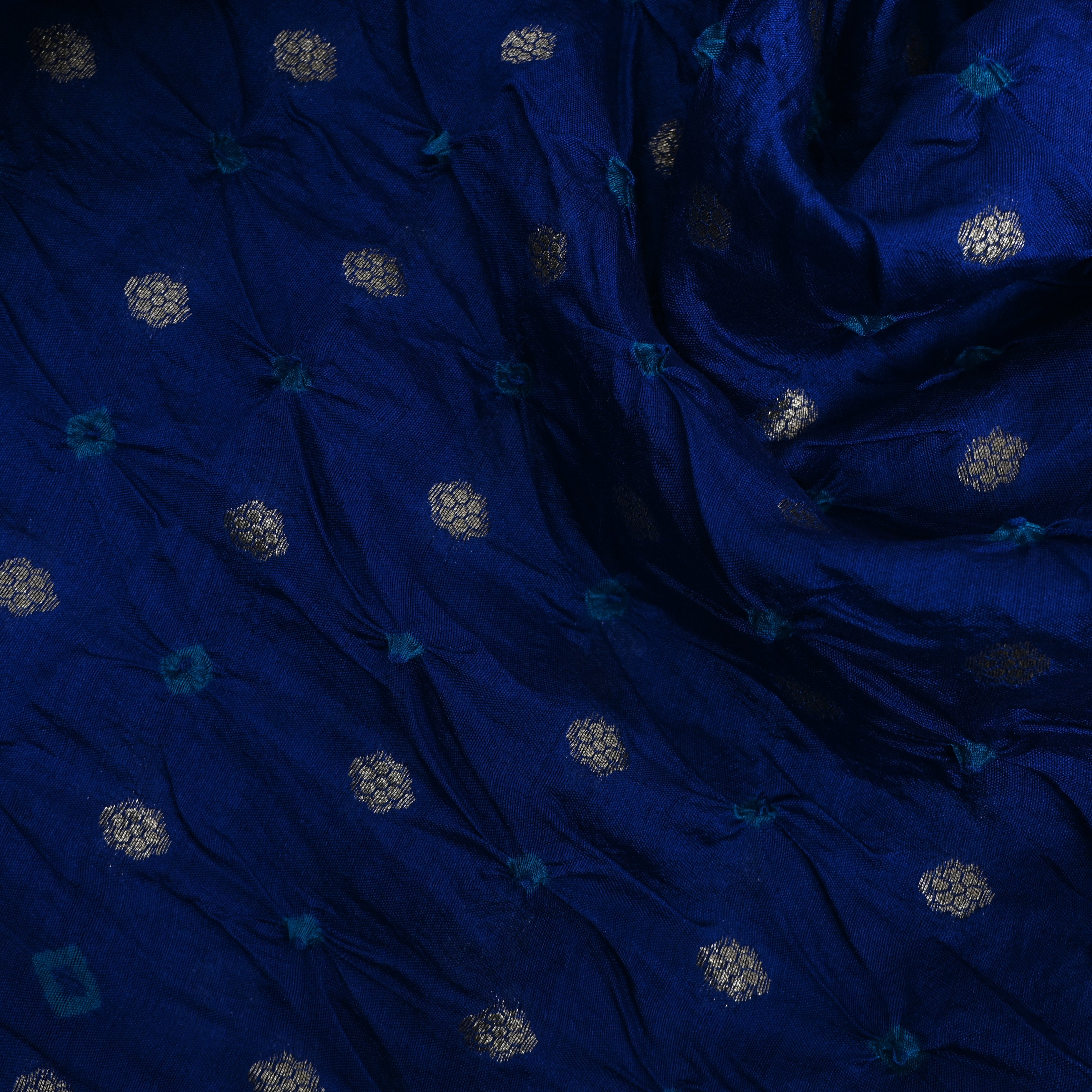 Royal Blue Booti Handloom Bandhani