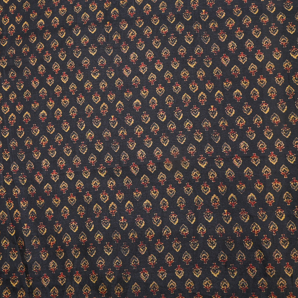 Jet Black Butti Print TussarFabric