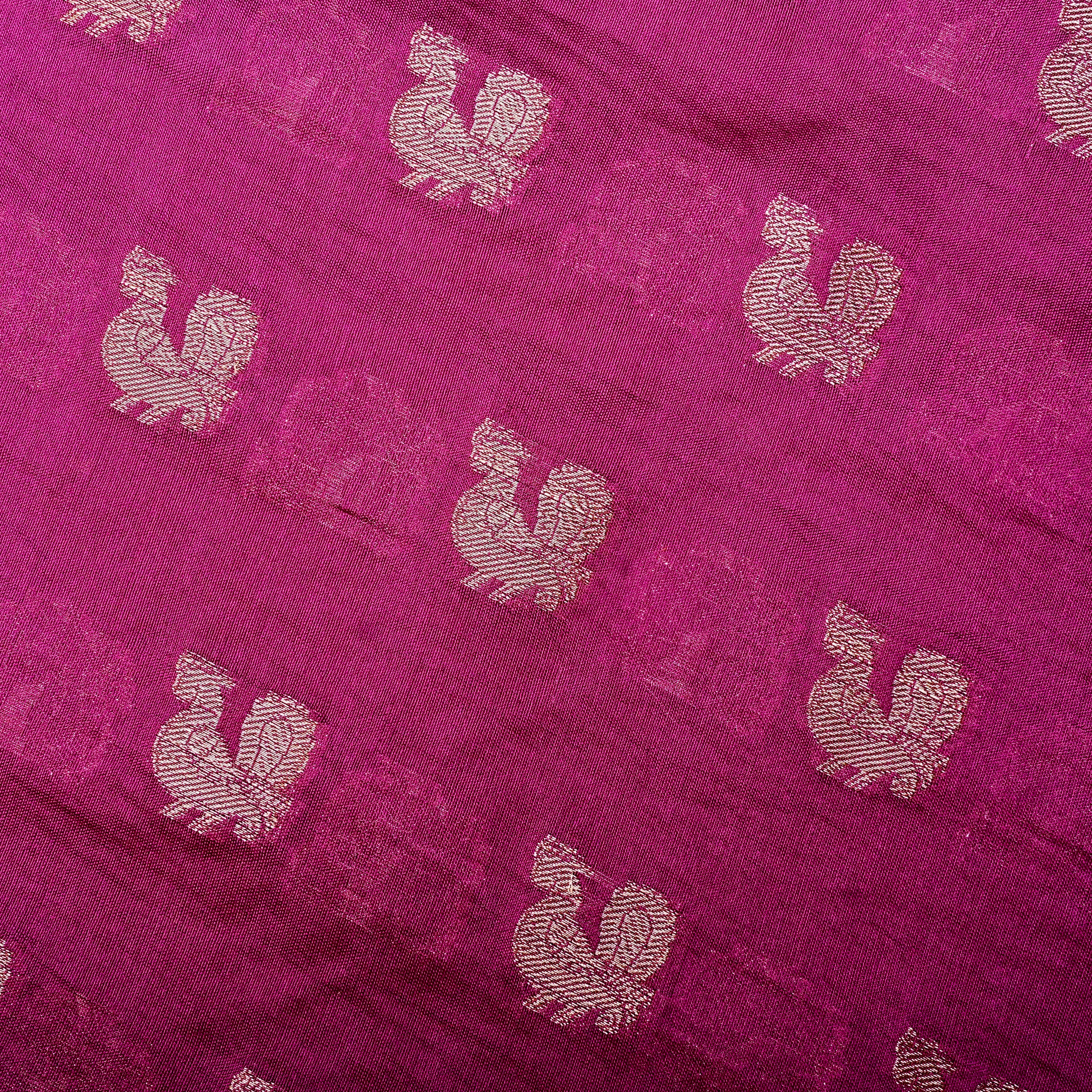 Mulberry Pink Banarasi Fabric With Golden Butti'S