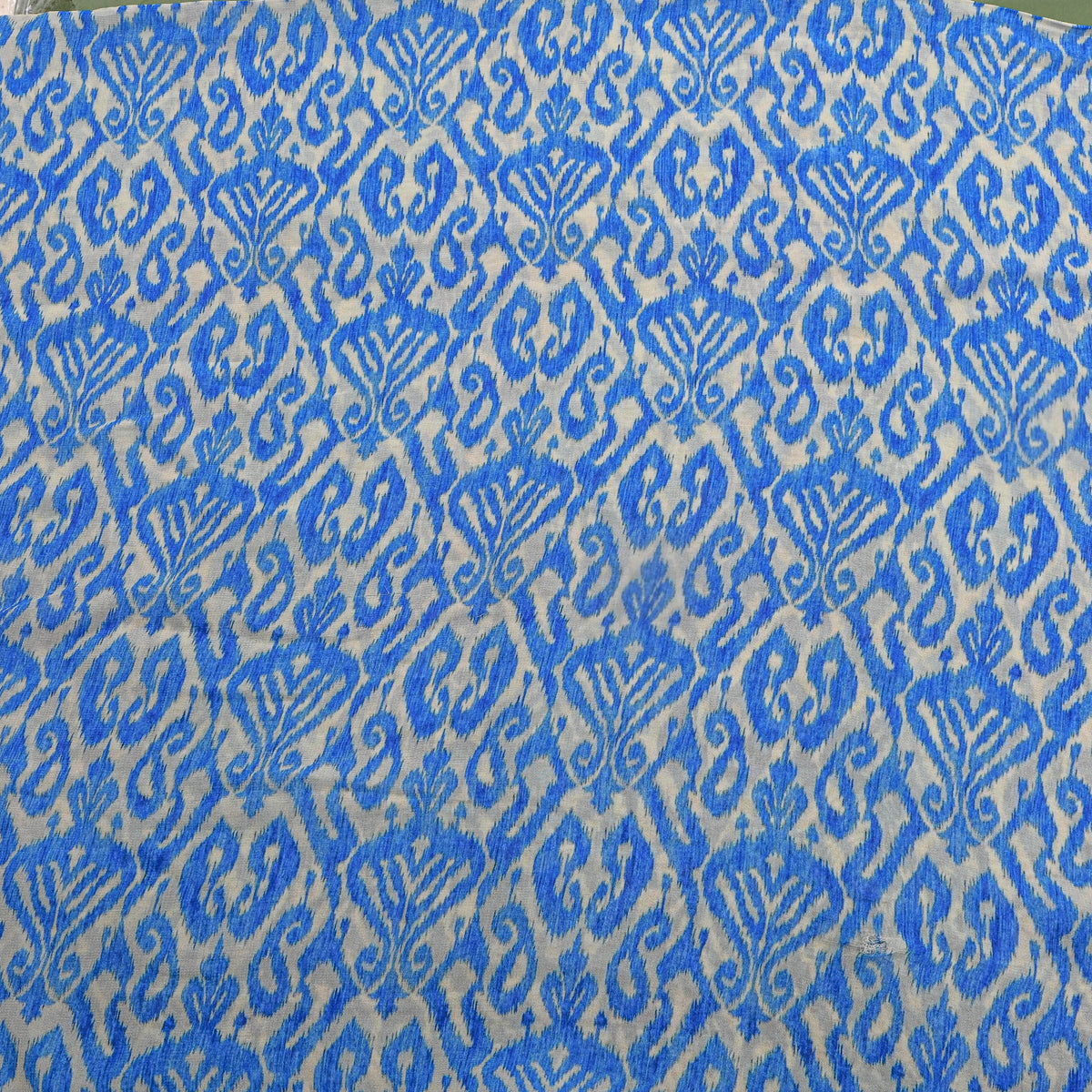 Cobalt Blue Geometric Digital Print Georgette Fabric