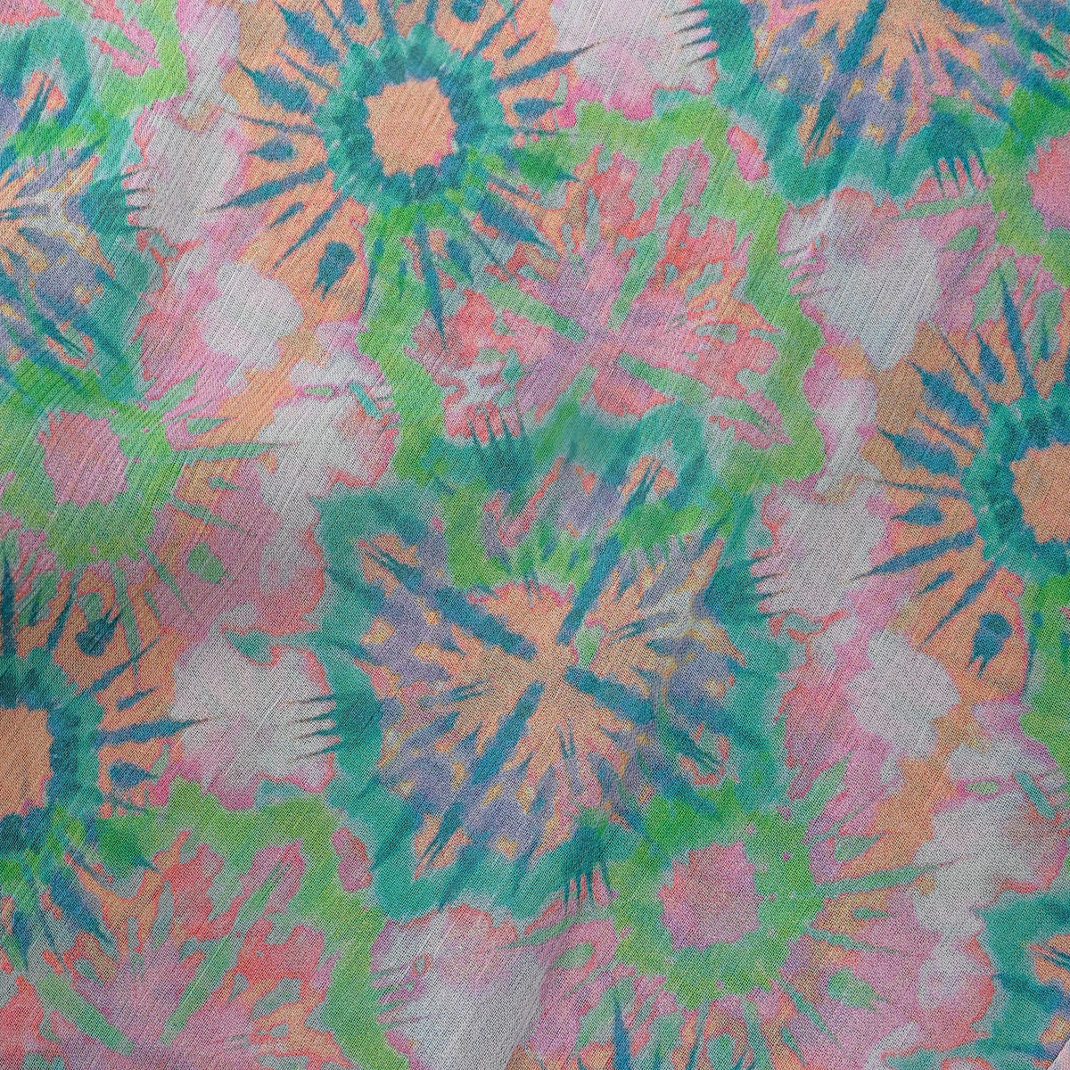 Spearmint Green Medallion Digital Print Georgette Fabric