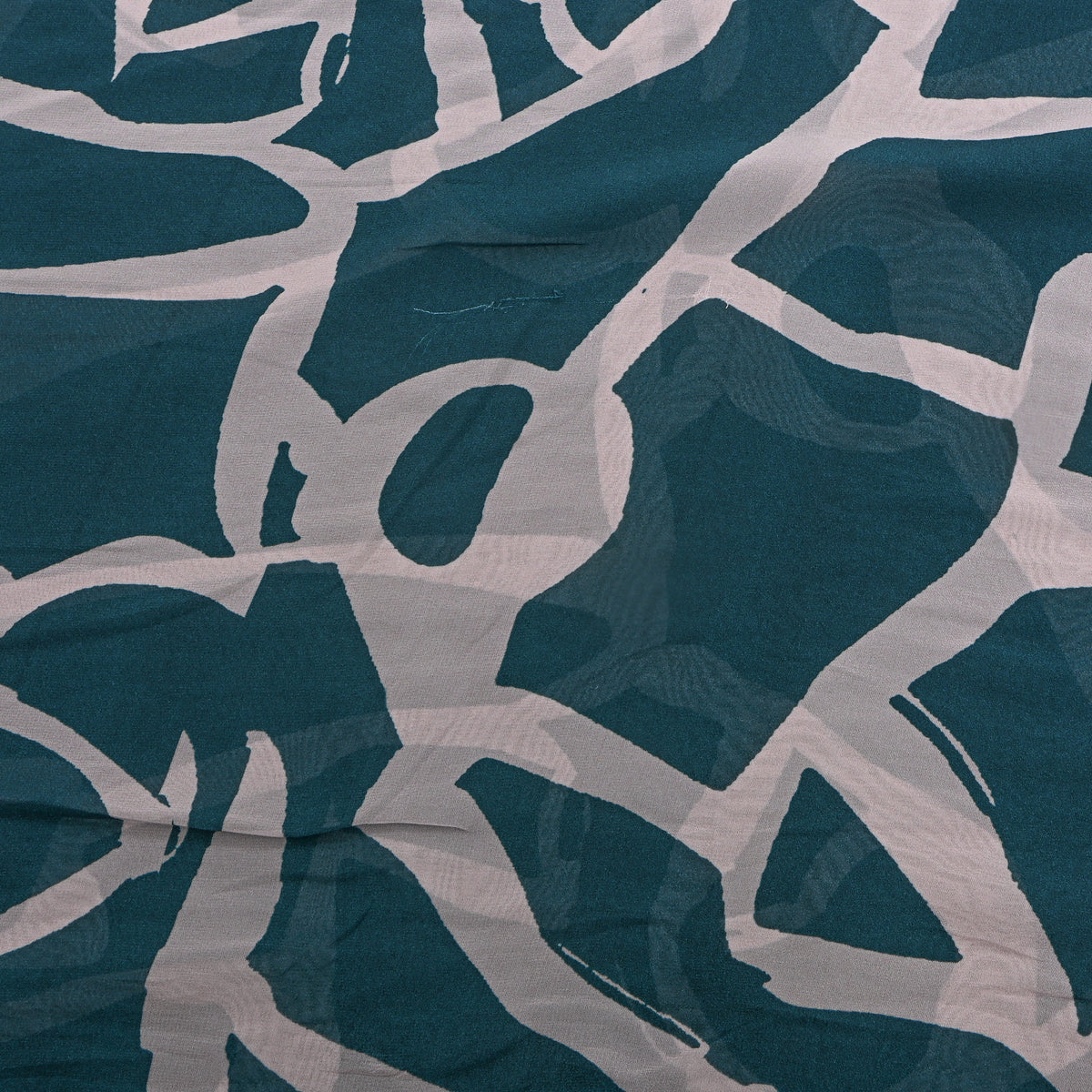 Mallard Green Abstract Digital Print Georgette Fabric