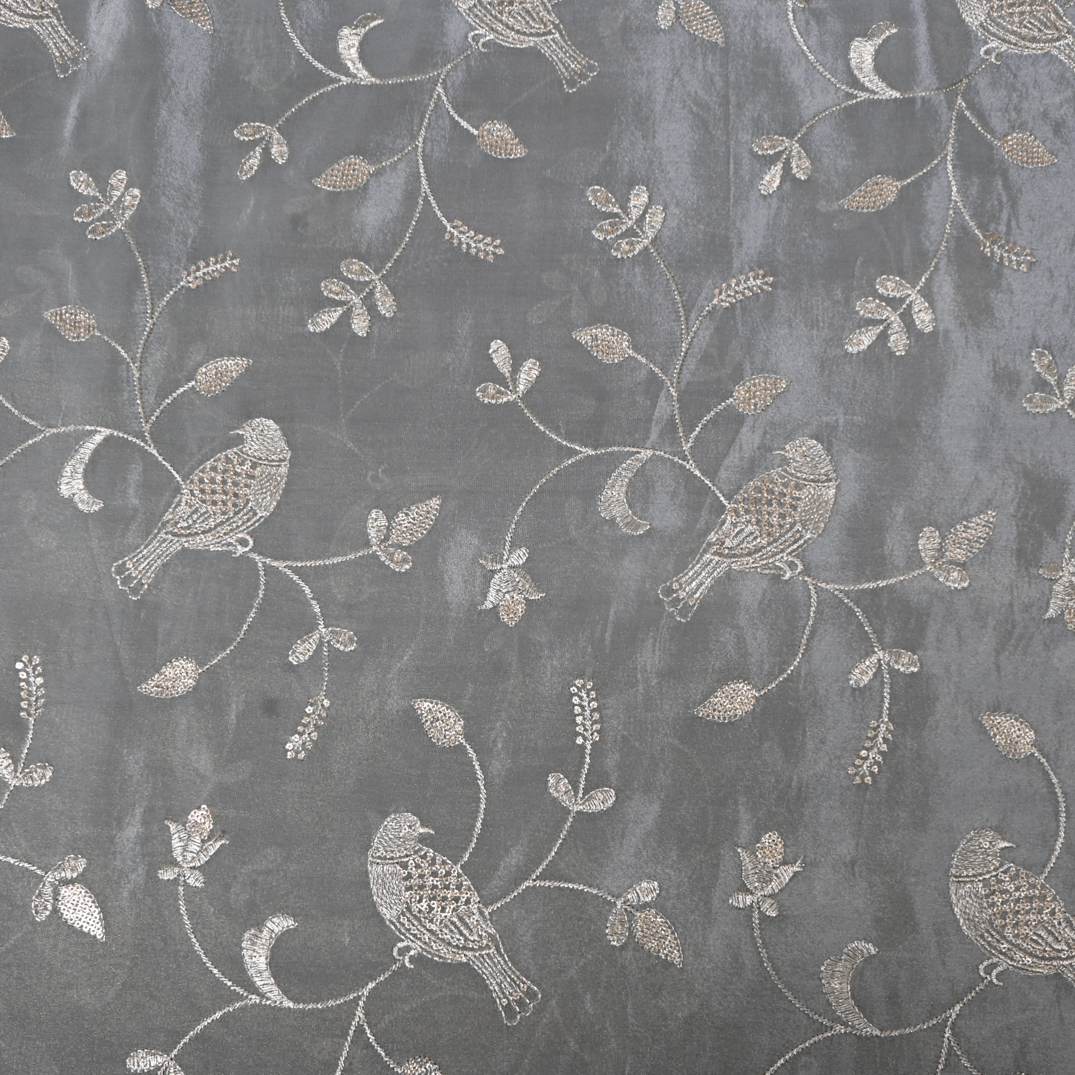 Fossil Gray Pigeon Embroidery Tissue Fabric