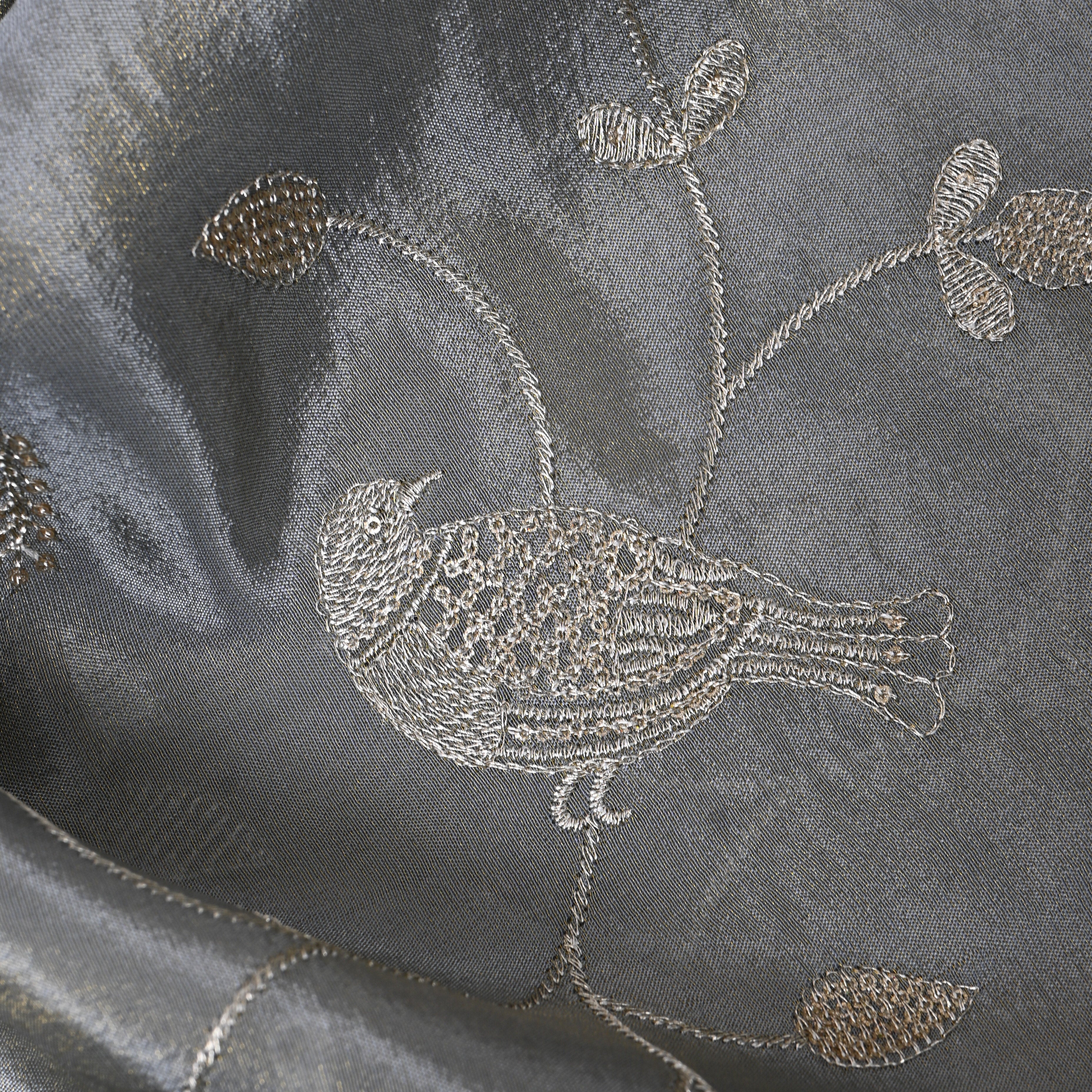 Fossil Gray Pigeon Embroidery Tissue Fabric