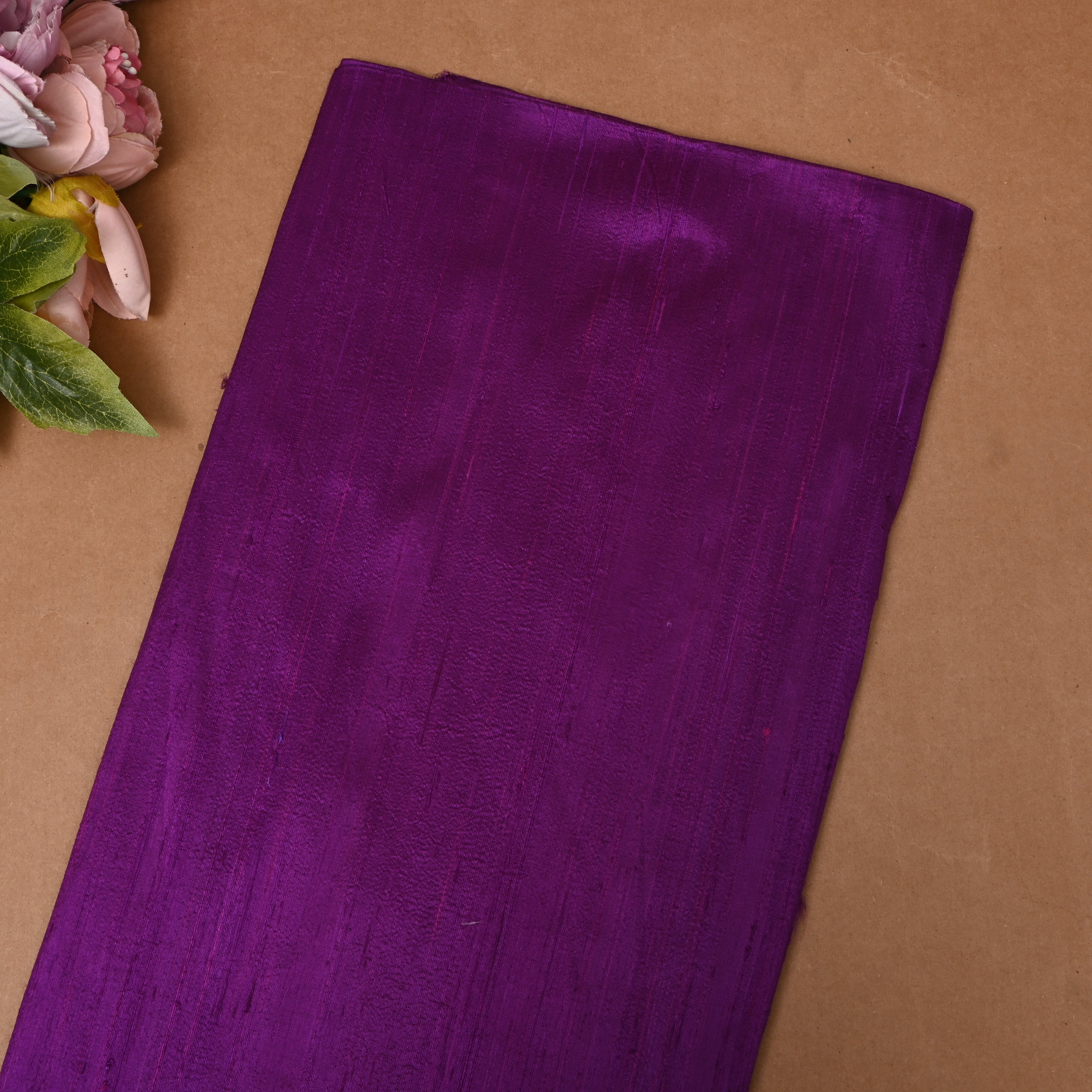 Plain Royal Purple Dupion Silk Fabric