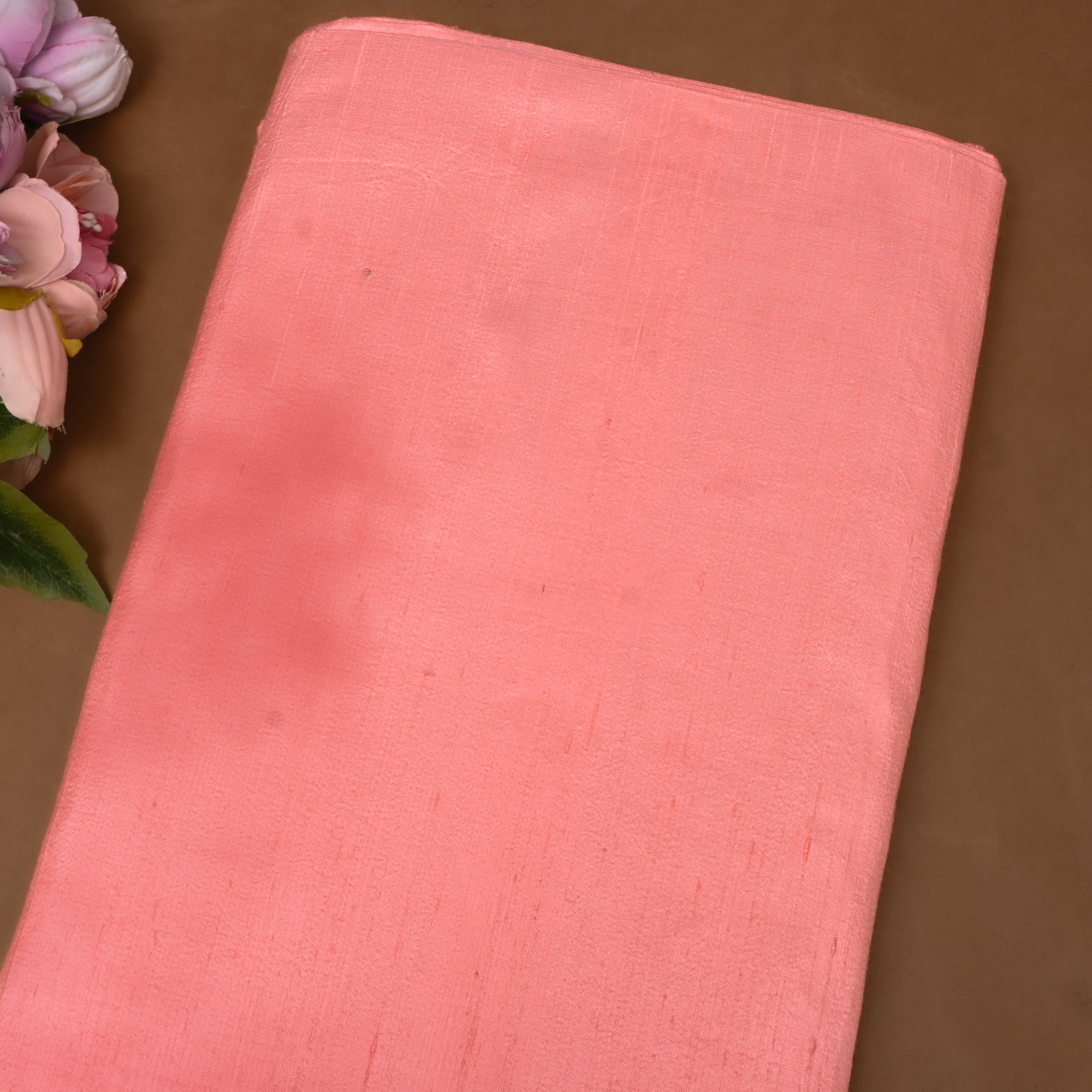 Peach Plain Silk