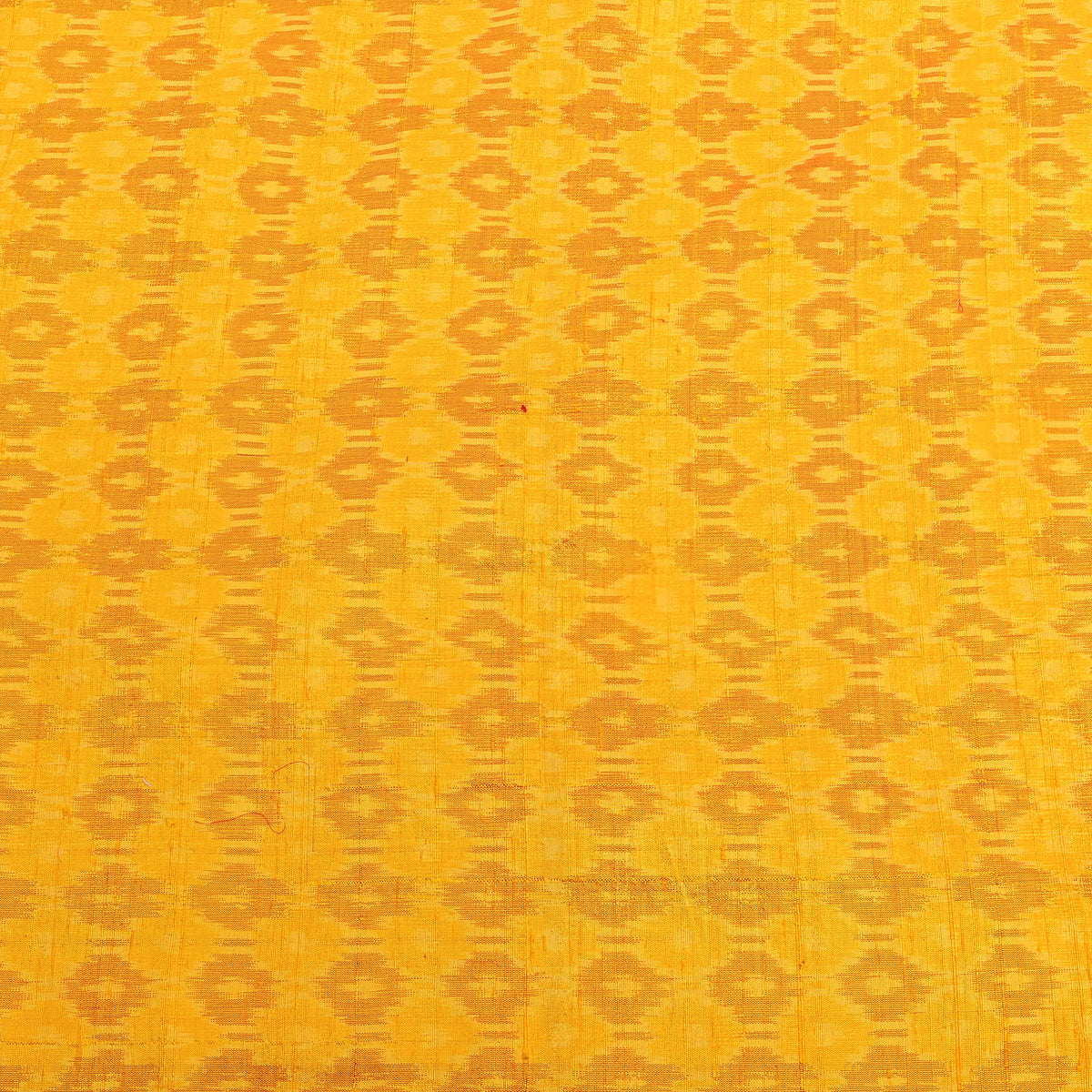 Canary Yellow Diamond Ikat Dupion Silk Fabric