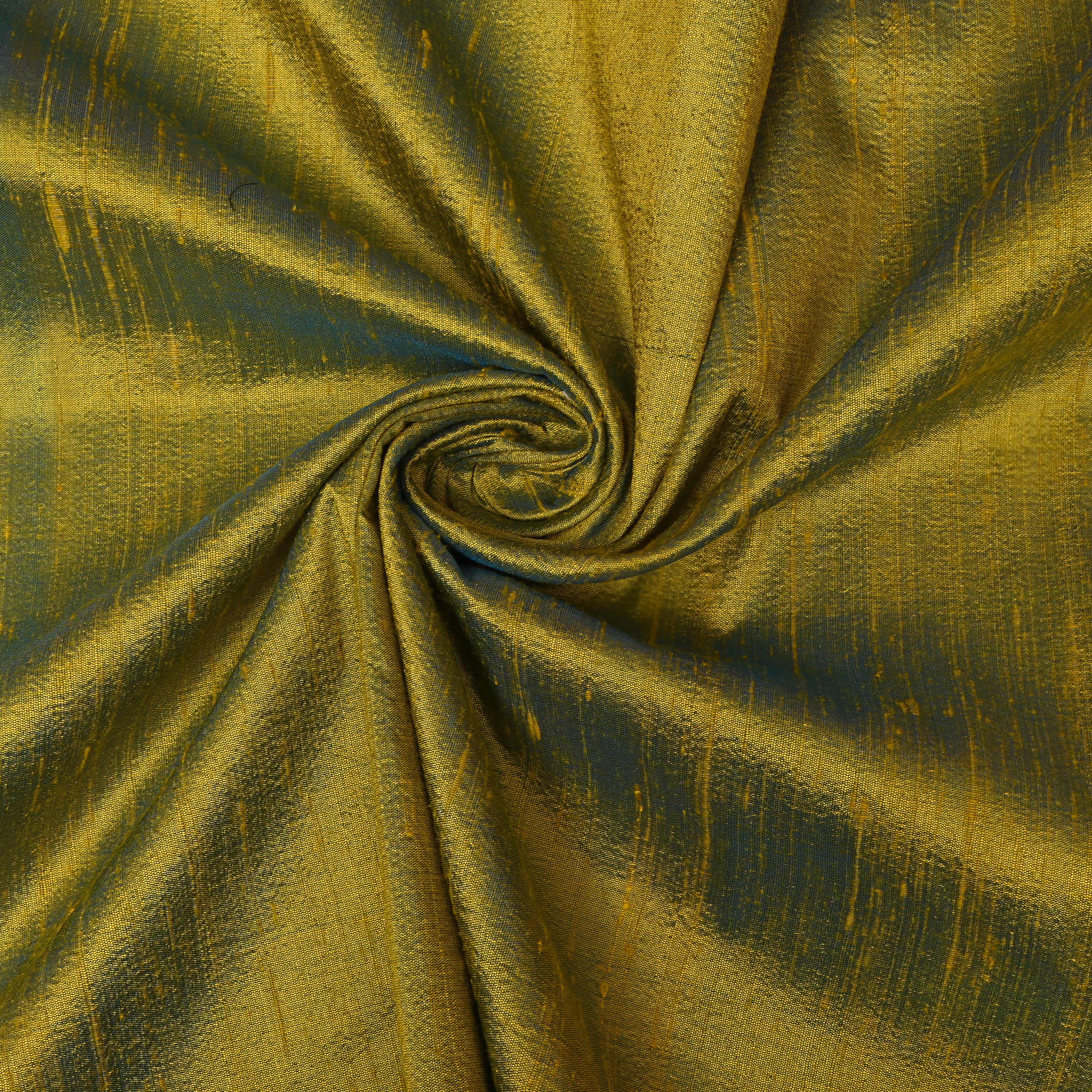Olive Green Plain Dupion Silk Fabric
