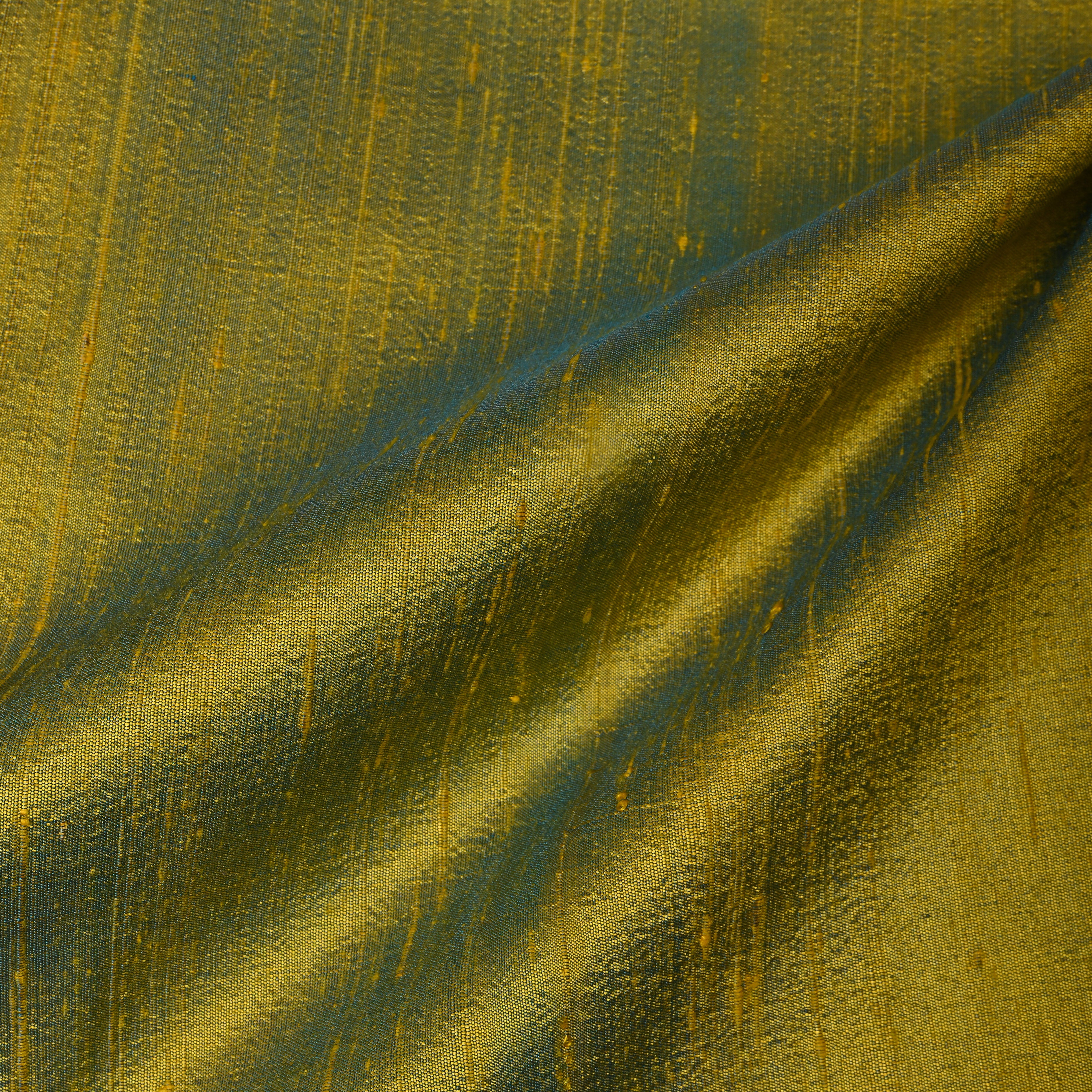 Olive Green Plain Dupion Silk Fabric