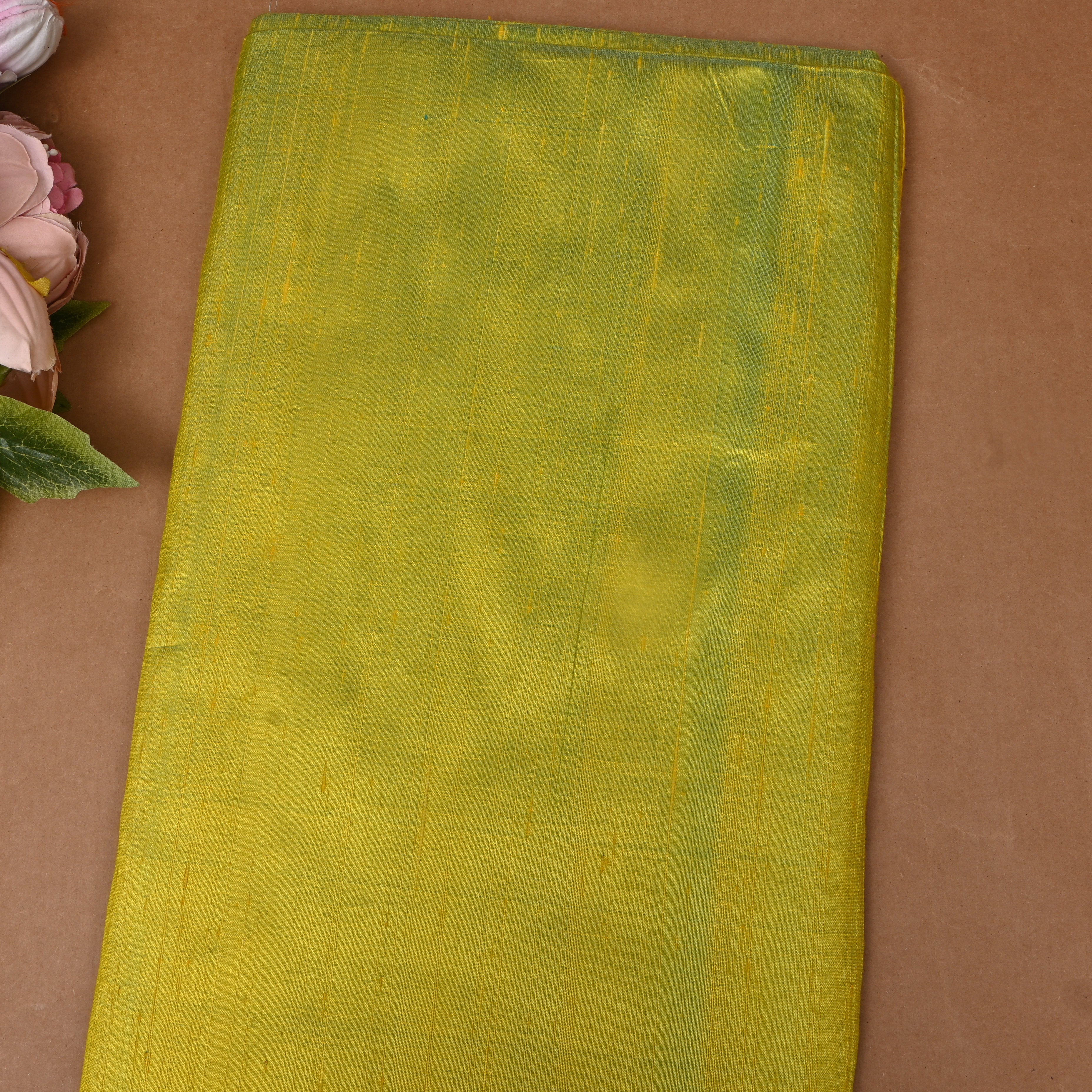 Moss Gold Shot Dupion Silk Fabric