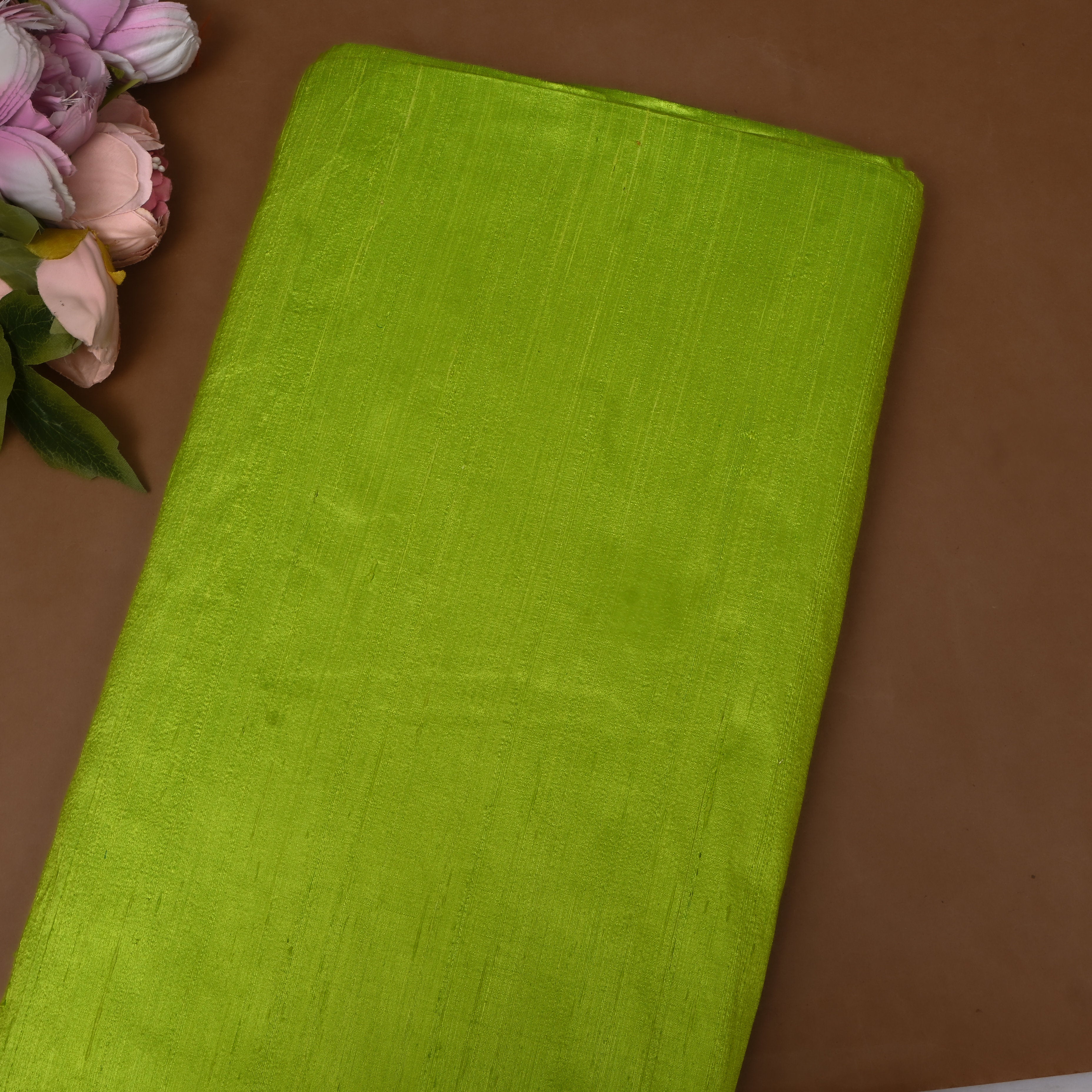 Parrot Green Vibrant Silk