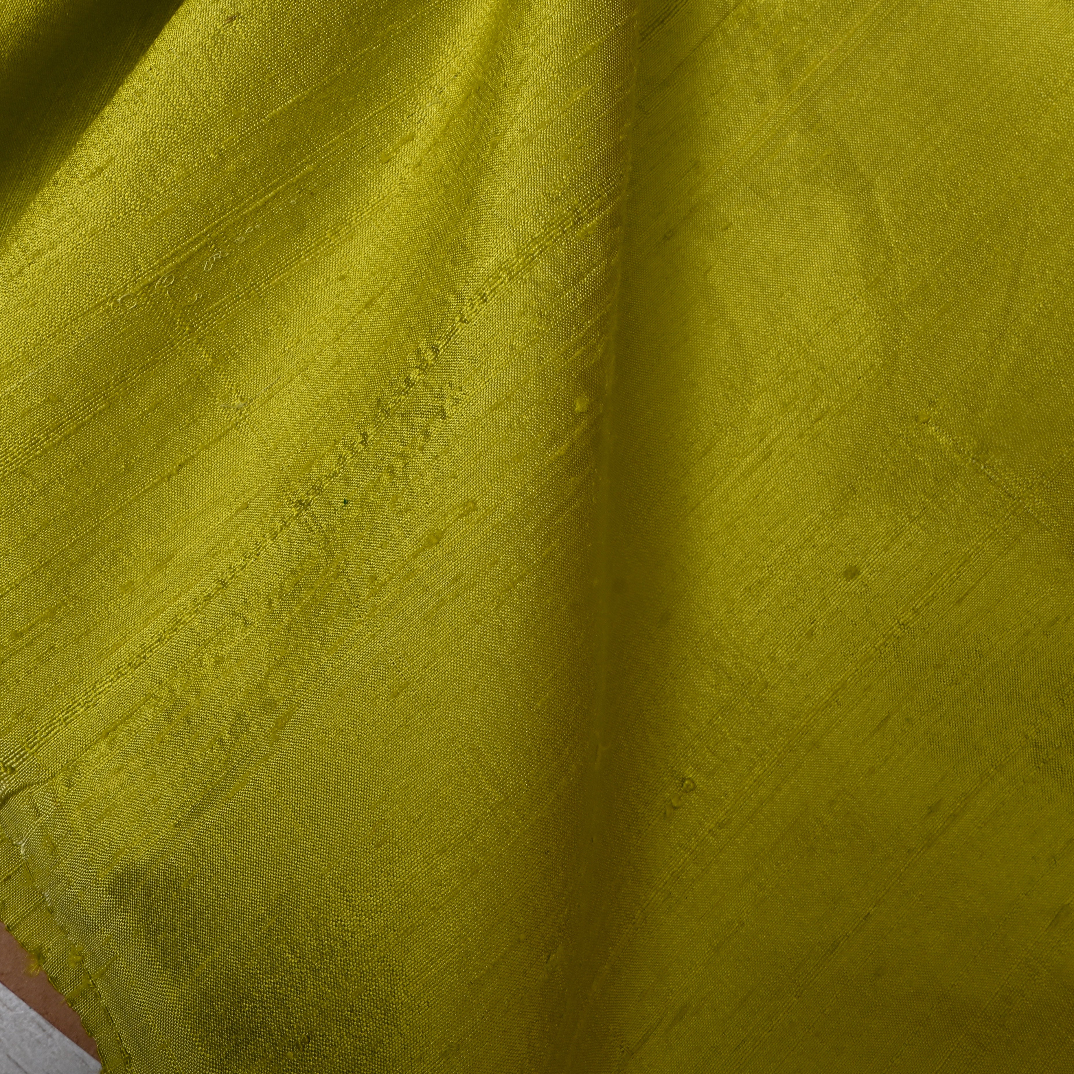 Olive Green Plain Silk