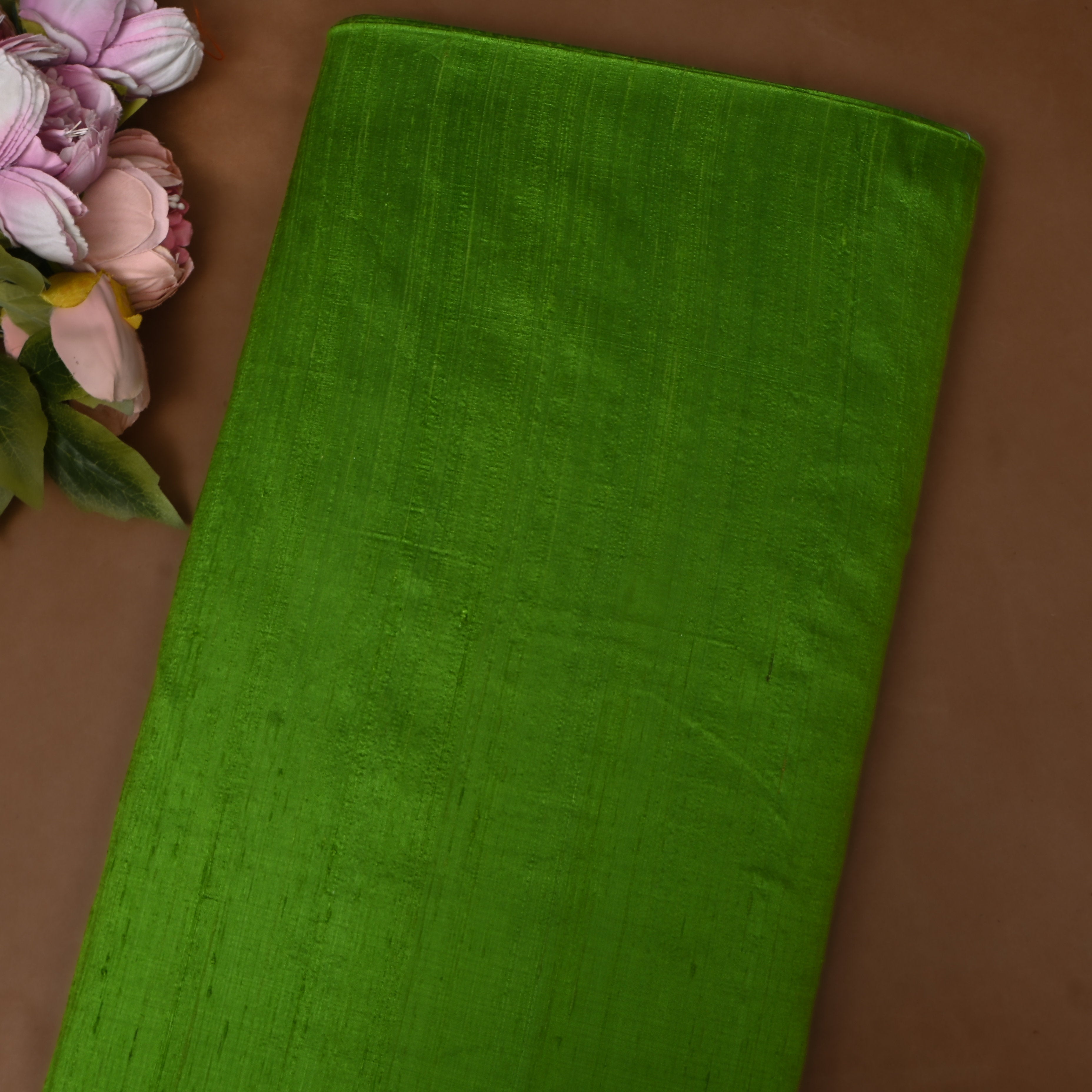Bright Green Plain Silk