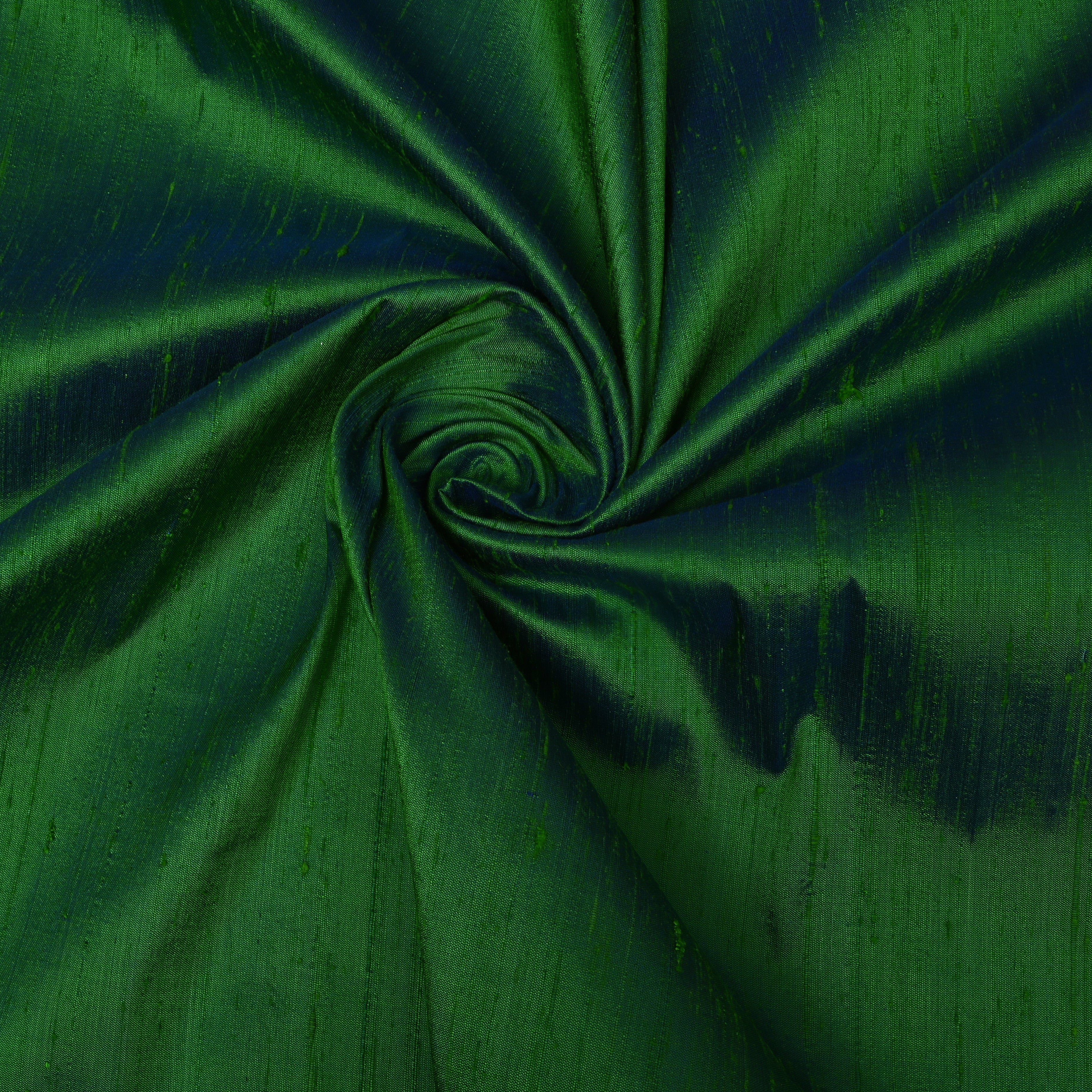 Bottle Green Plain Dupion Silk Fabric