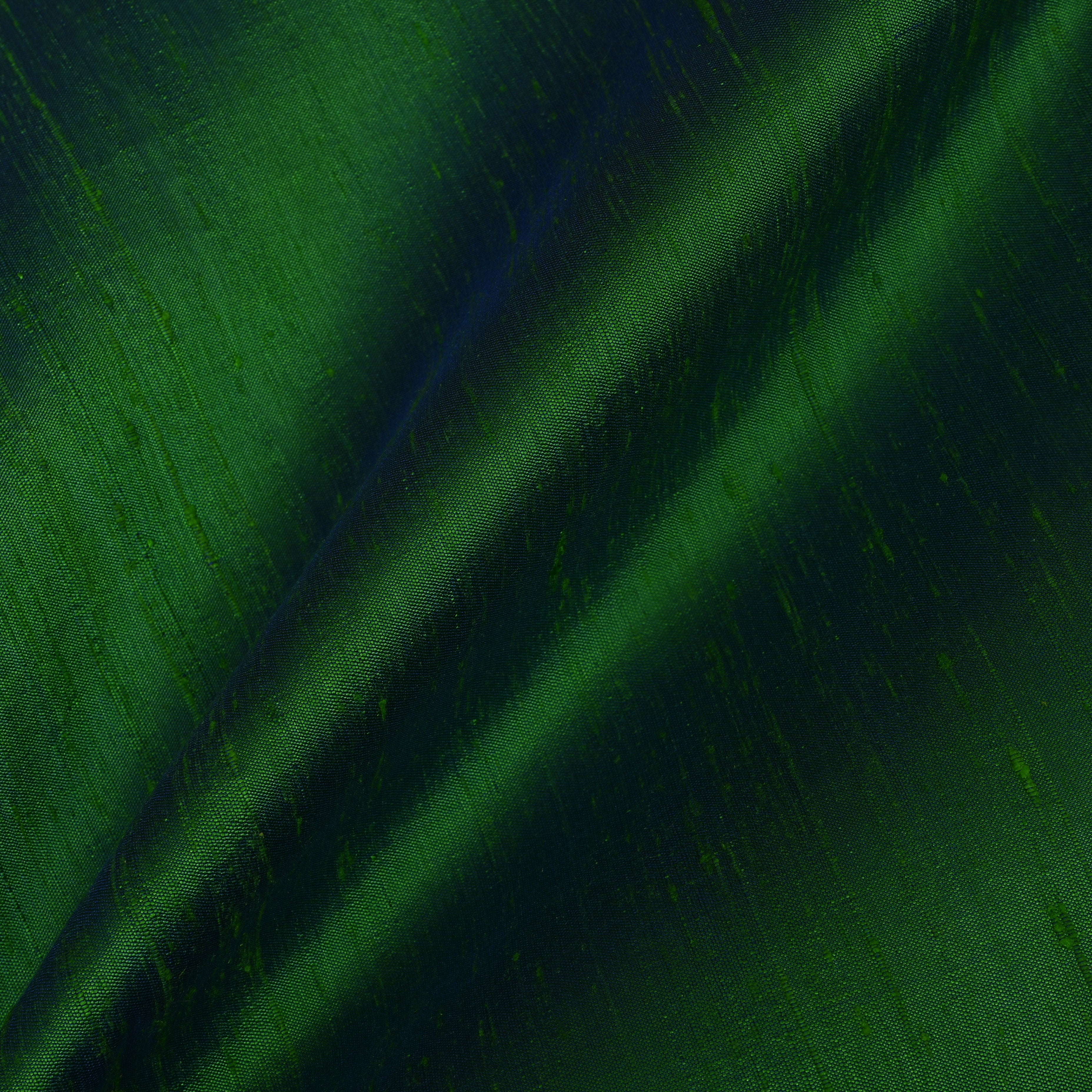 Bottle Green Plain Dupion Silk Fabric