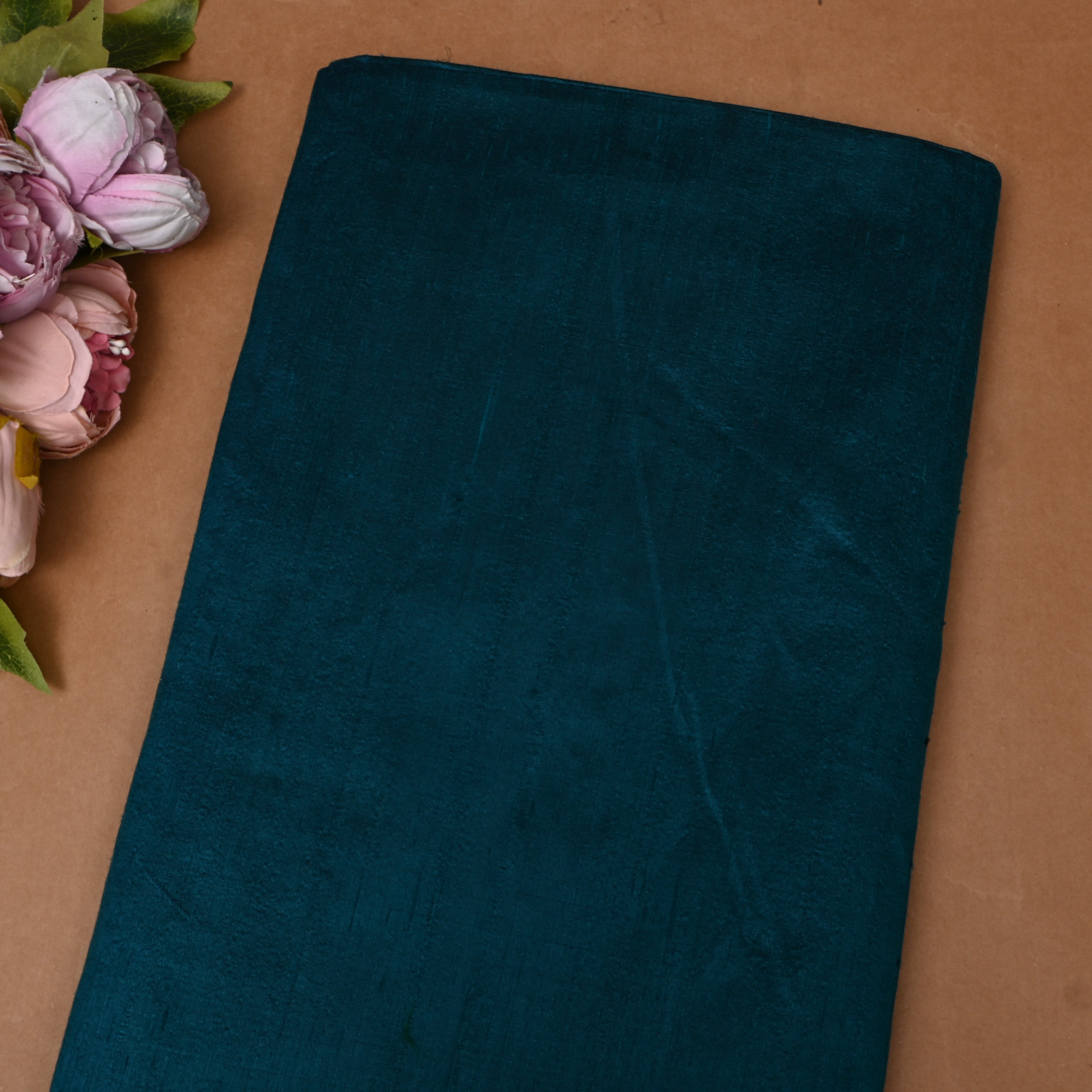 Deep Teal Plain Silk