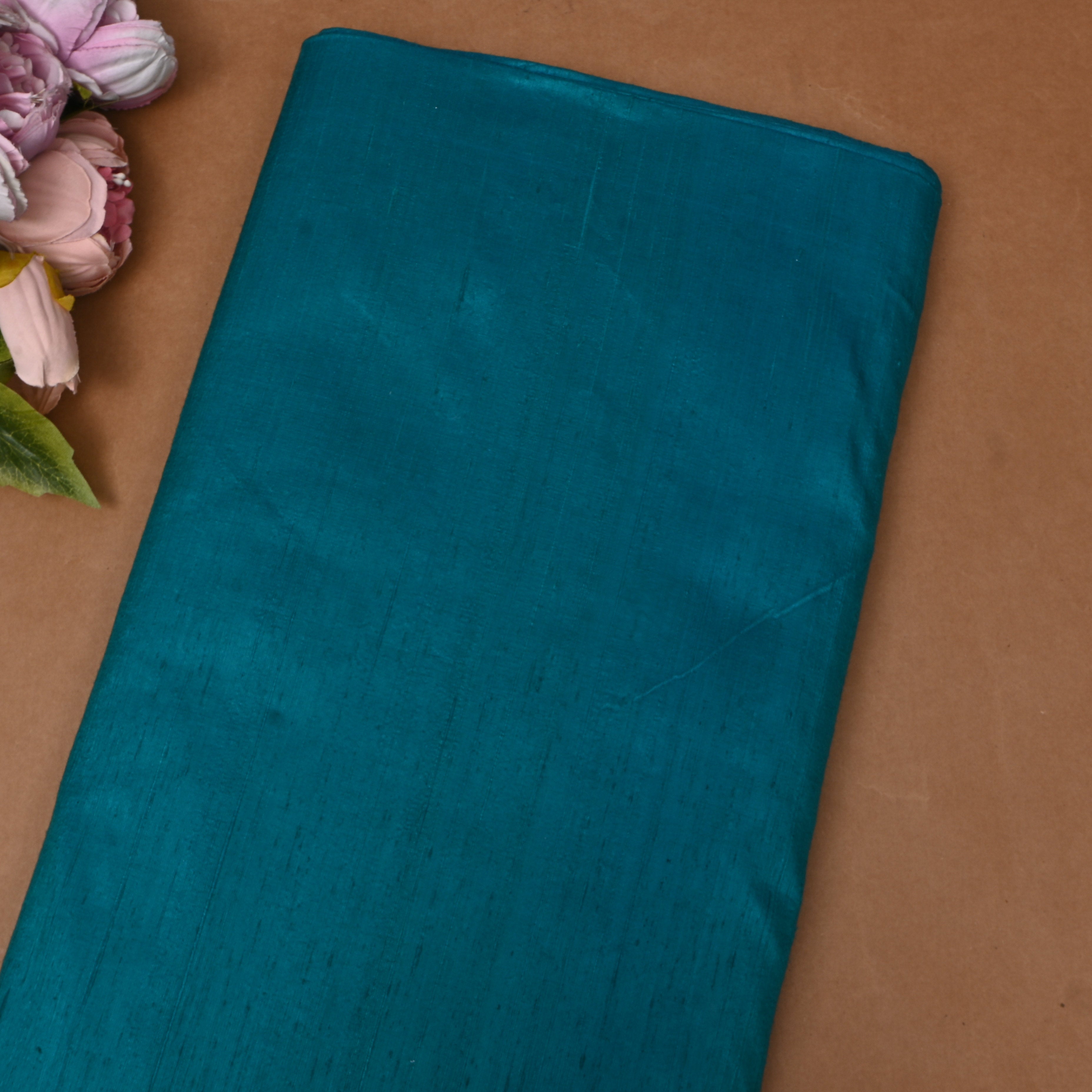 Deep Ocean Blue Plain Silk