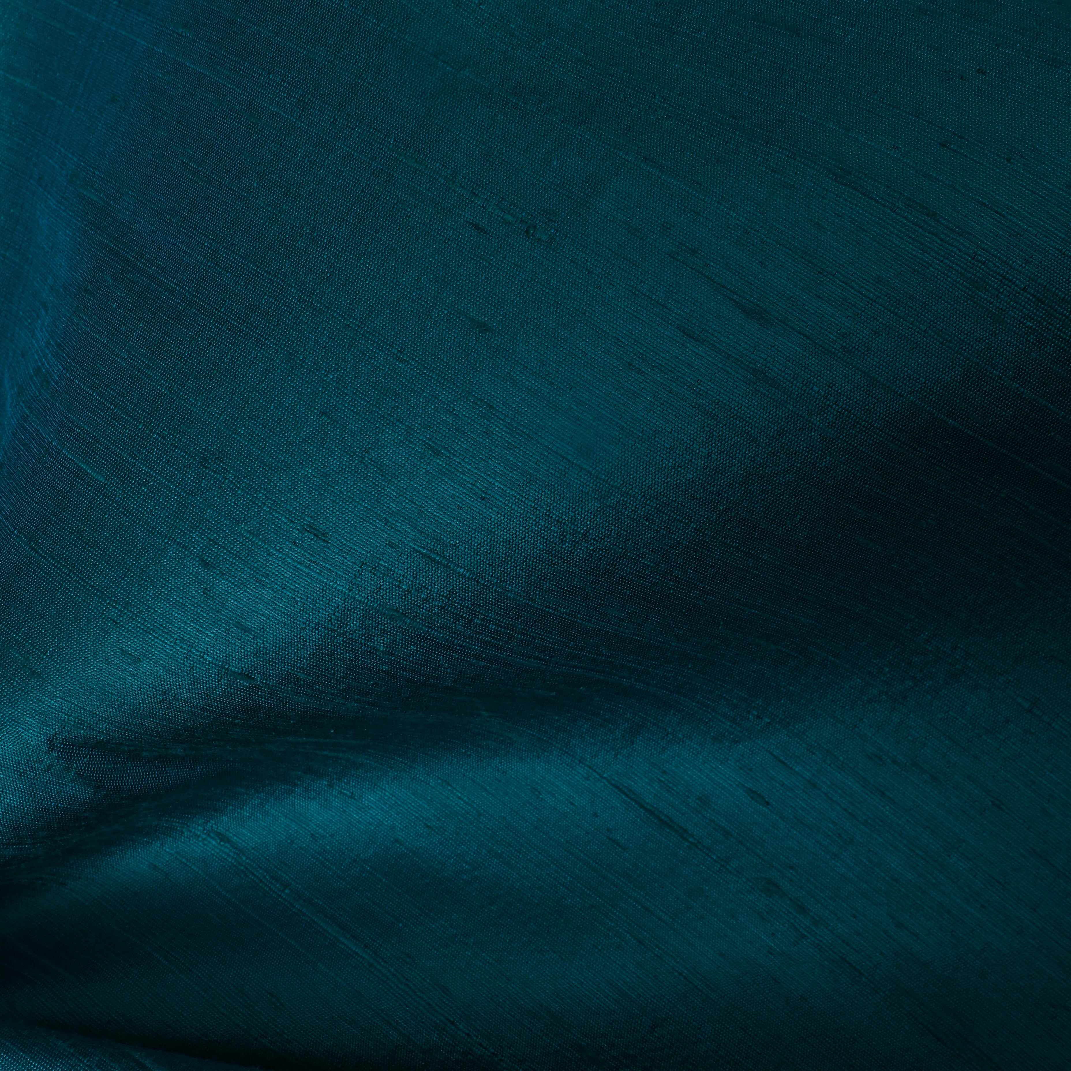 Deep Ocean Blue Plain Silk